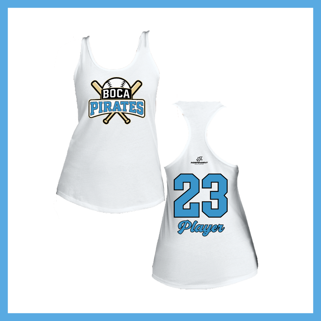 Boca Pirates Baseball Logo Women's Poly/Cotton Tank Top