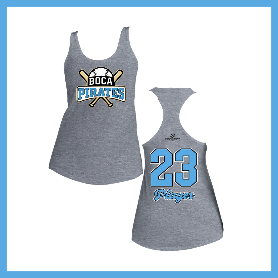 Boca Pirates Baseball Logo Women's Poly/Cotton Tank Top