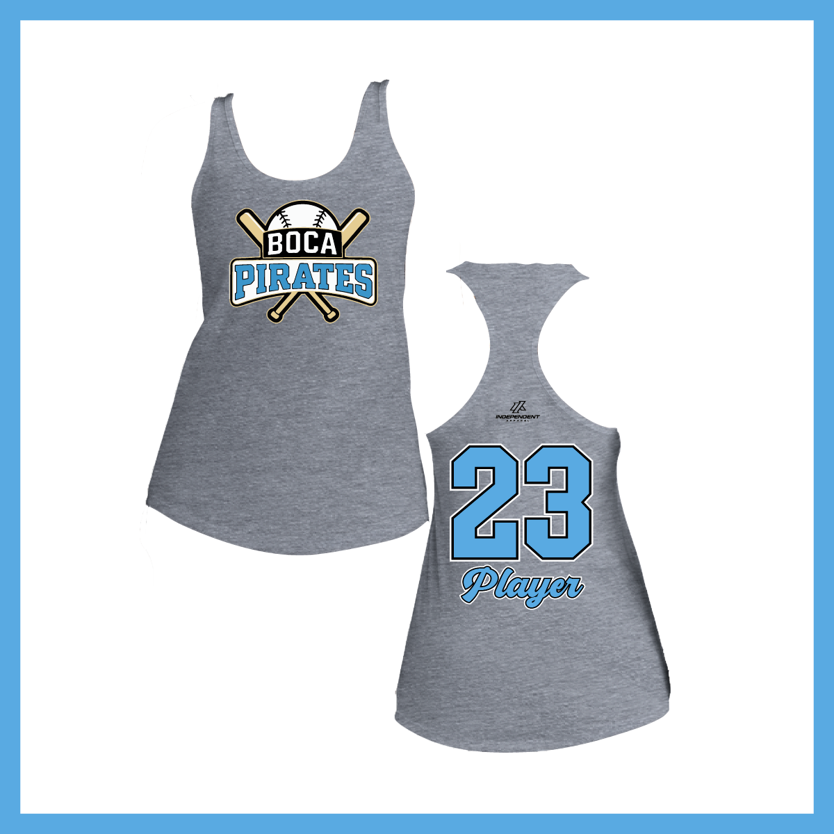 Boca Pirates Baseball Logo Women's Poly/Cotton Tank Top