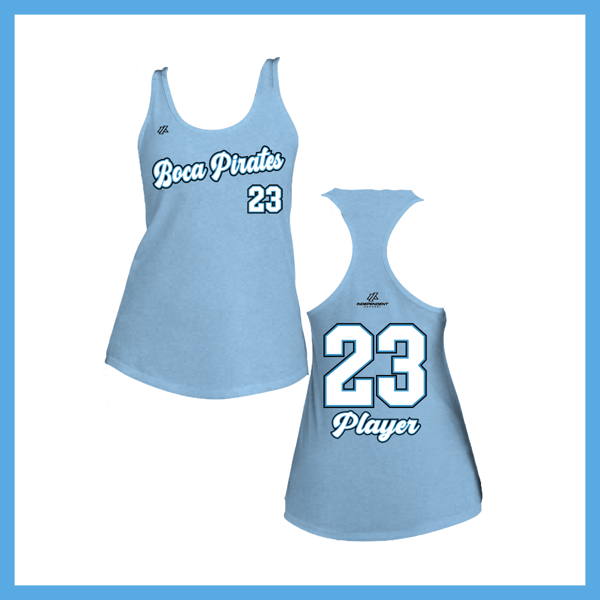 Boca Pirates Script Logo Women's Poly/Cotton Tank Top