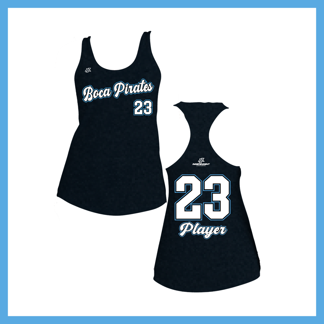 Boca Pirates Script Logo Women's Poly/Cotton Tank Top