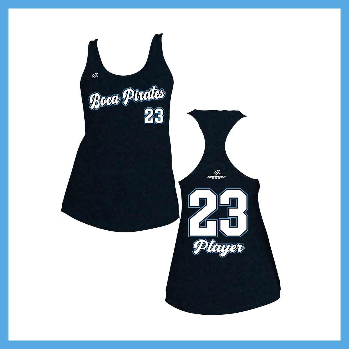 Boca Pirates Script Logo Women's Poly/Cotton Tank Top