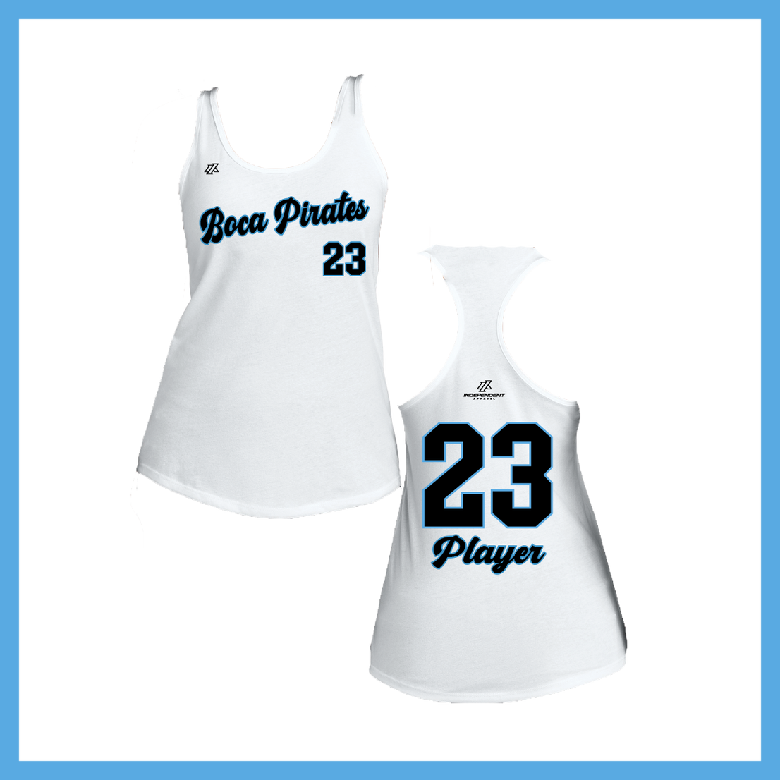 Boca Pirates Script Logo Women's Poly/Cotton Tank Top