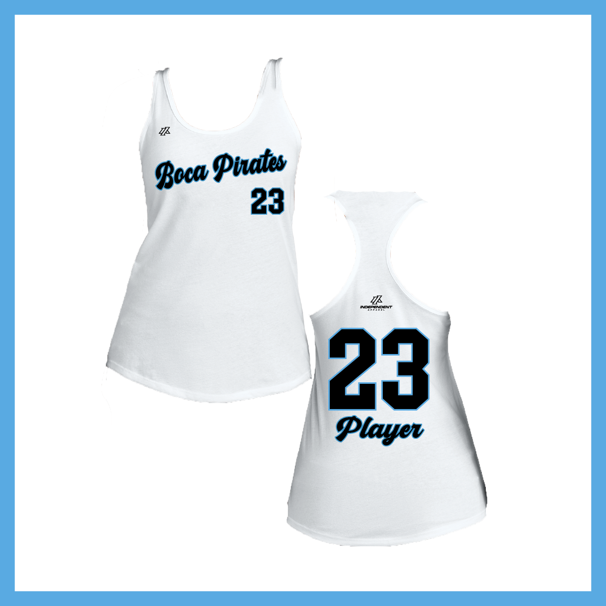 Boca Pirates Script Logo Women's Poly/Cotton Tank Top