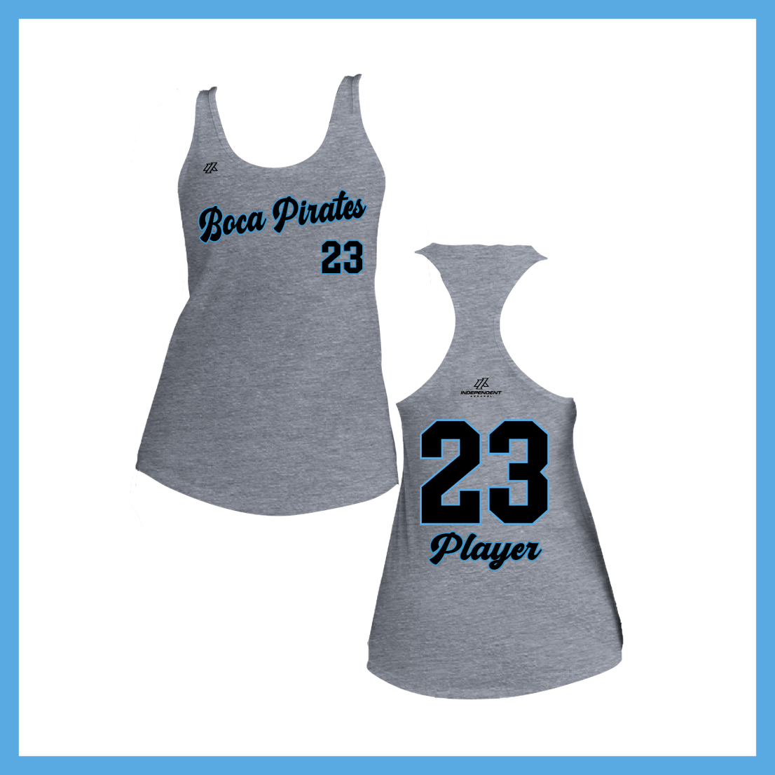 Boca Pirates Script Logo Women's Poly/Cotton Tank Top