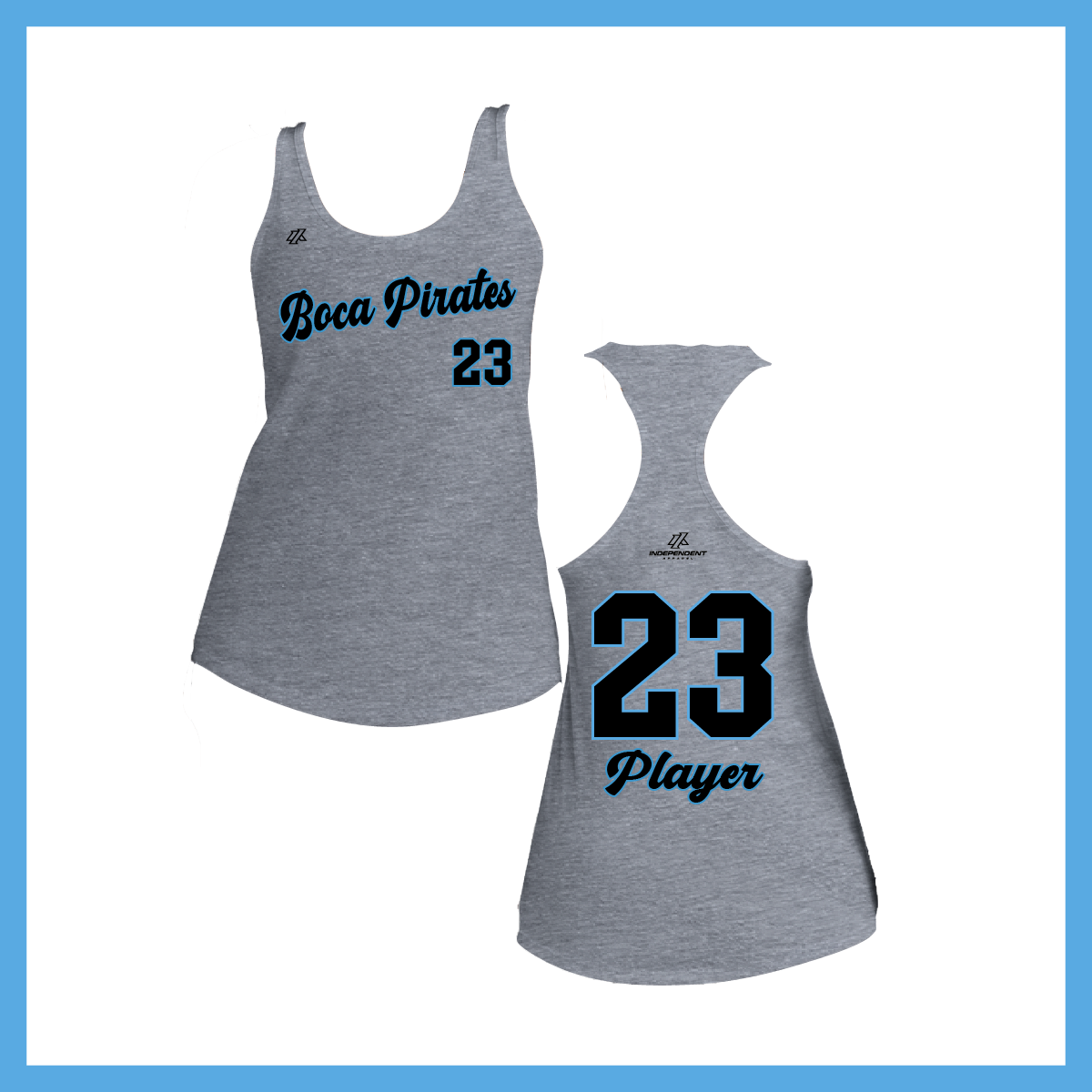 Boca Pirates Script Logo Women's Poly/Cotton Tank Top
