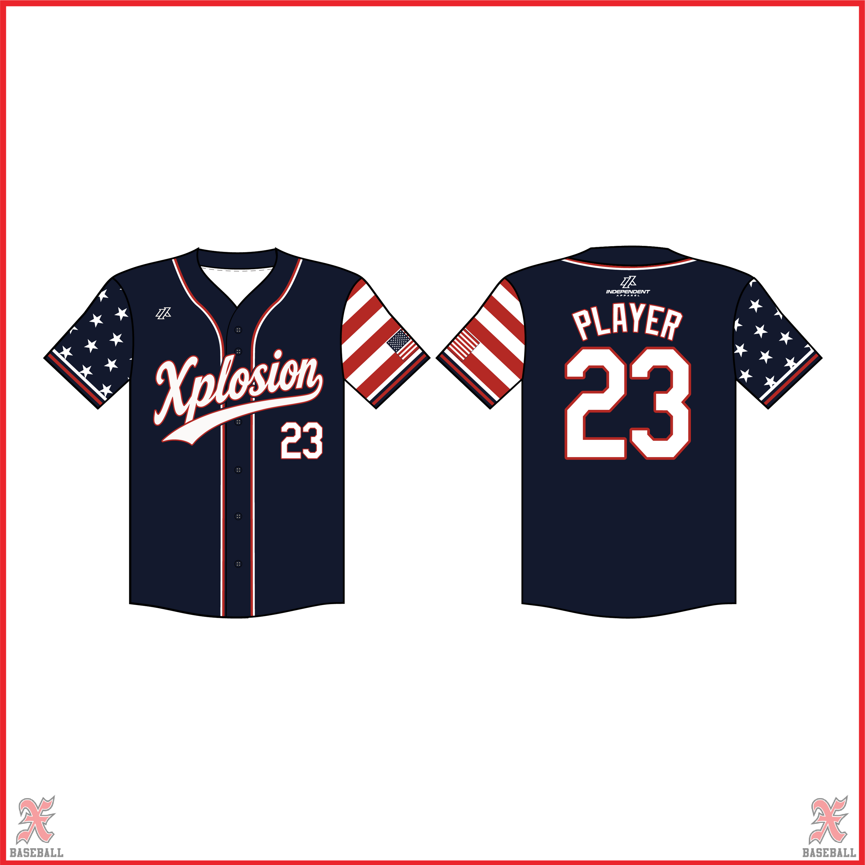 Buchko 9U USA Xplosion Logo Full Button Jersey (ORDER BY 7/17 FOR TEAM ORDER)