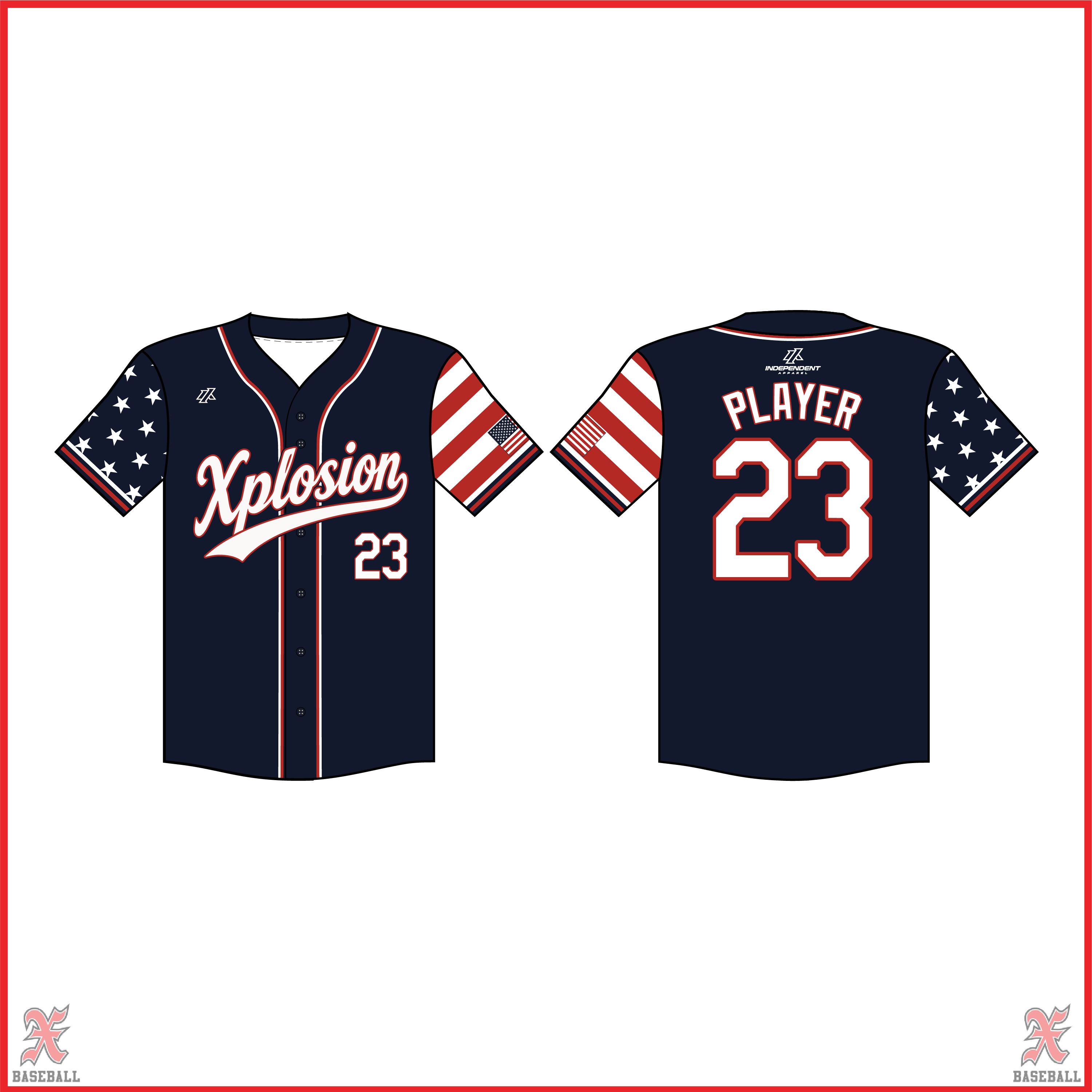 Buchko 9U USA Xplosion Logo Full Button Jersey (ORDER BY 7/17 FOR TEAM ORDER)