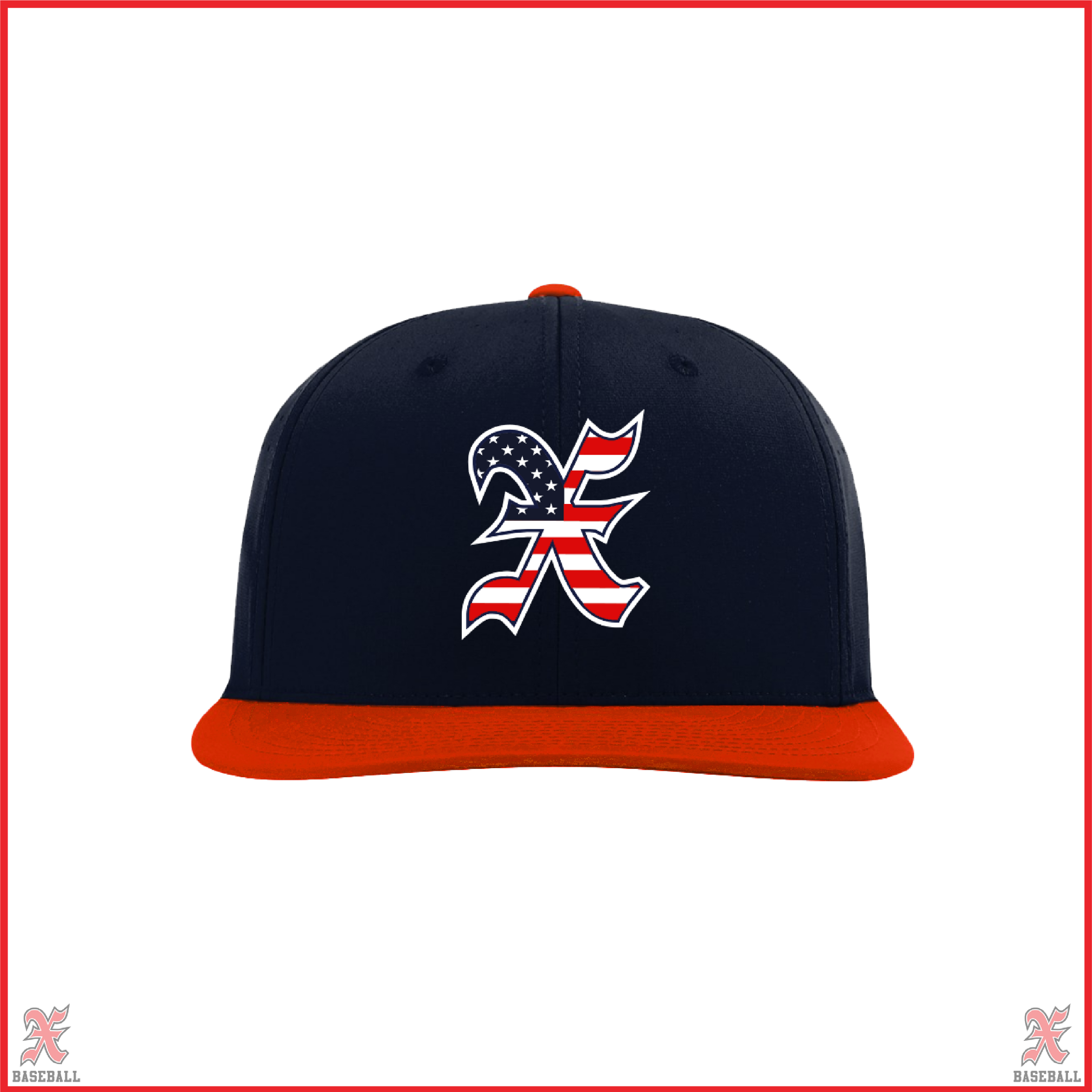 Buchko 9U Navy/Red USA Logo Fitted Hat (ORDER BY 7/17 FOR TEAM ORDER)