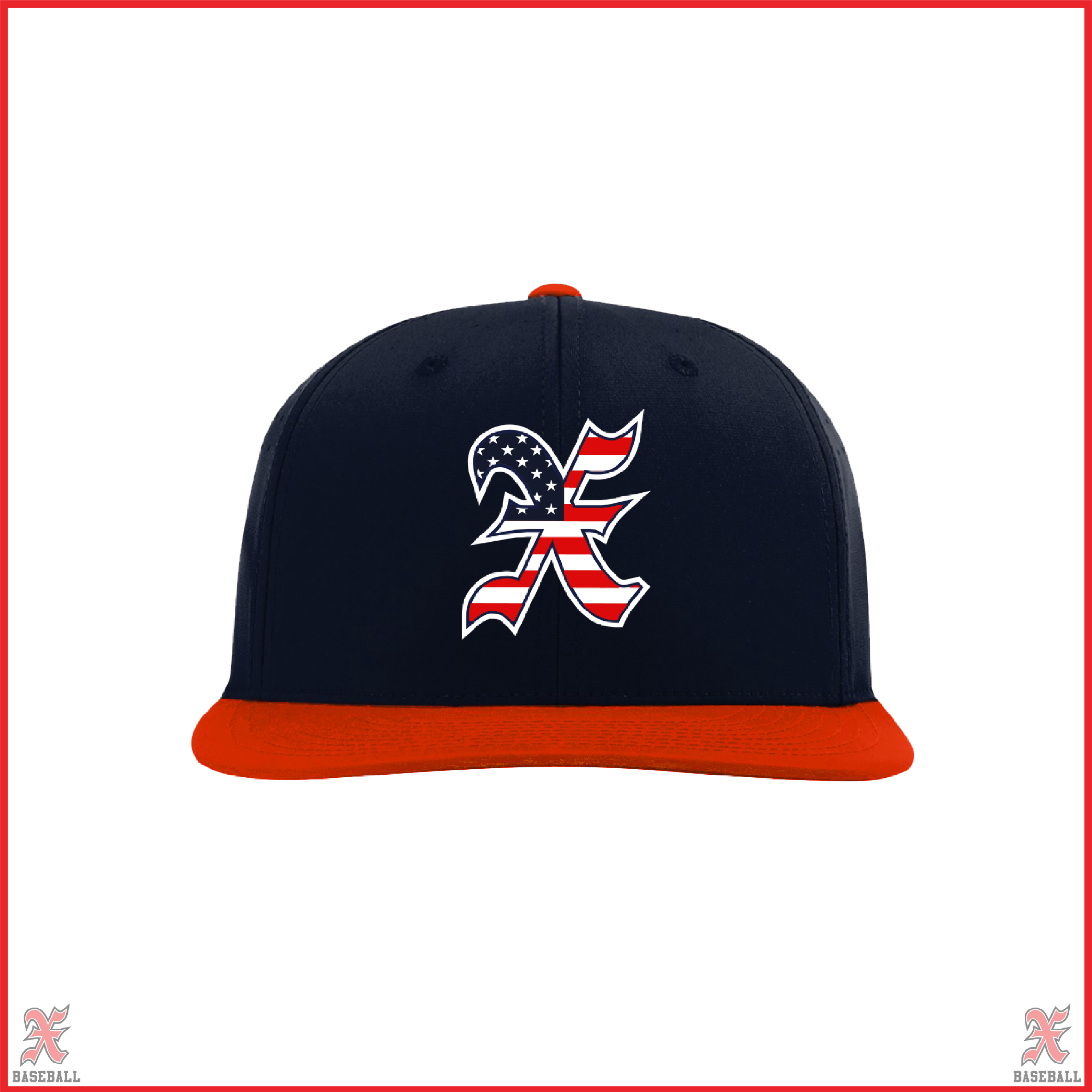 Buchko 9U Navy/Red USA Logo Fitted Hat (ORDER BY 7/17 FOR TEAM ORDER)