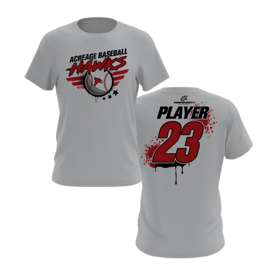 Acreage Baseball Hawks Splatter Logo Short Sleeve Shirt