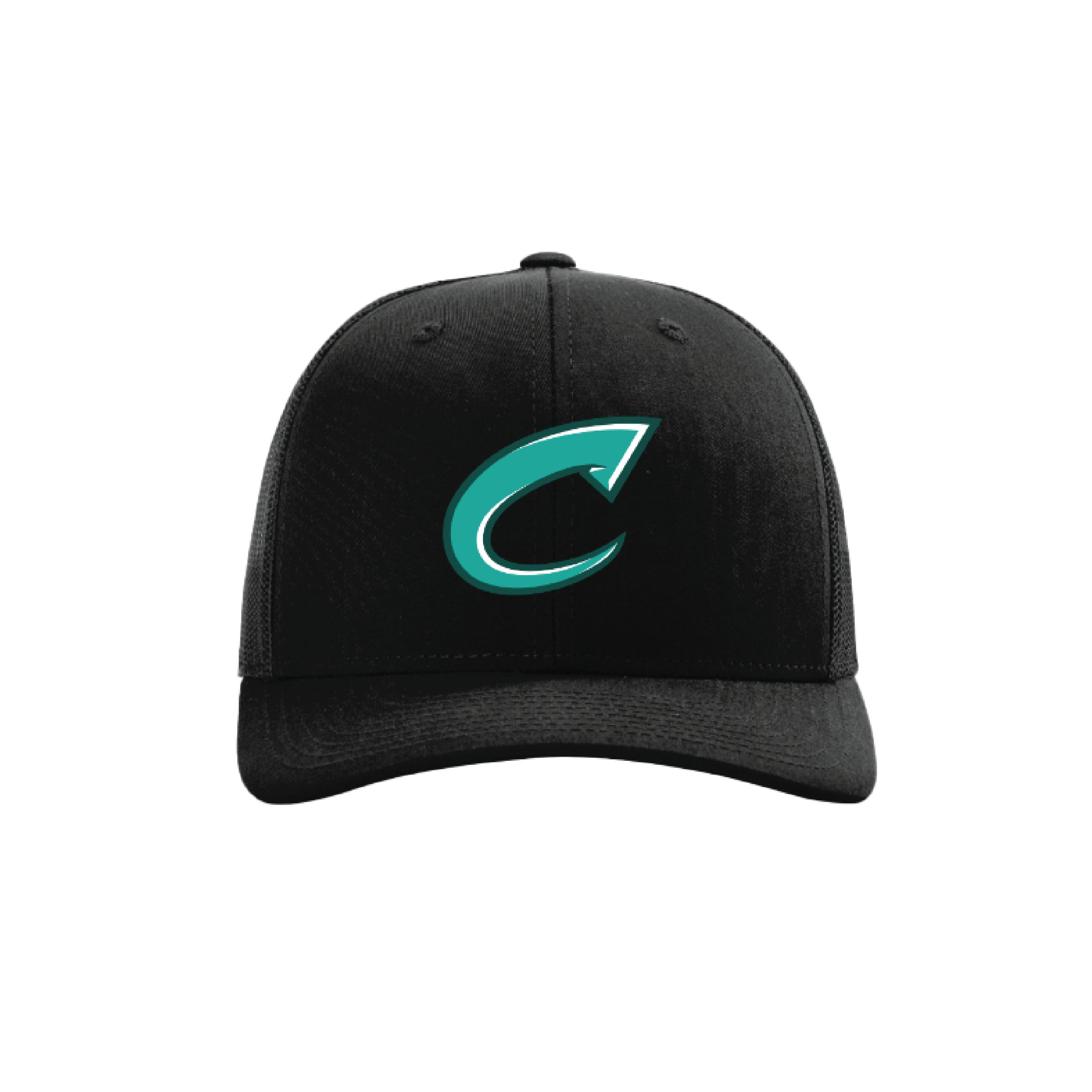 CCLL Black Snapback Hat with Teal/Green C Logo