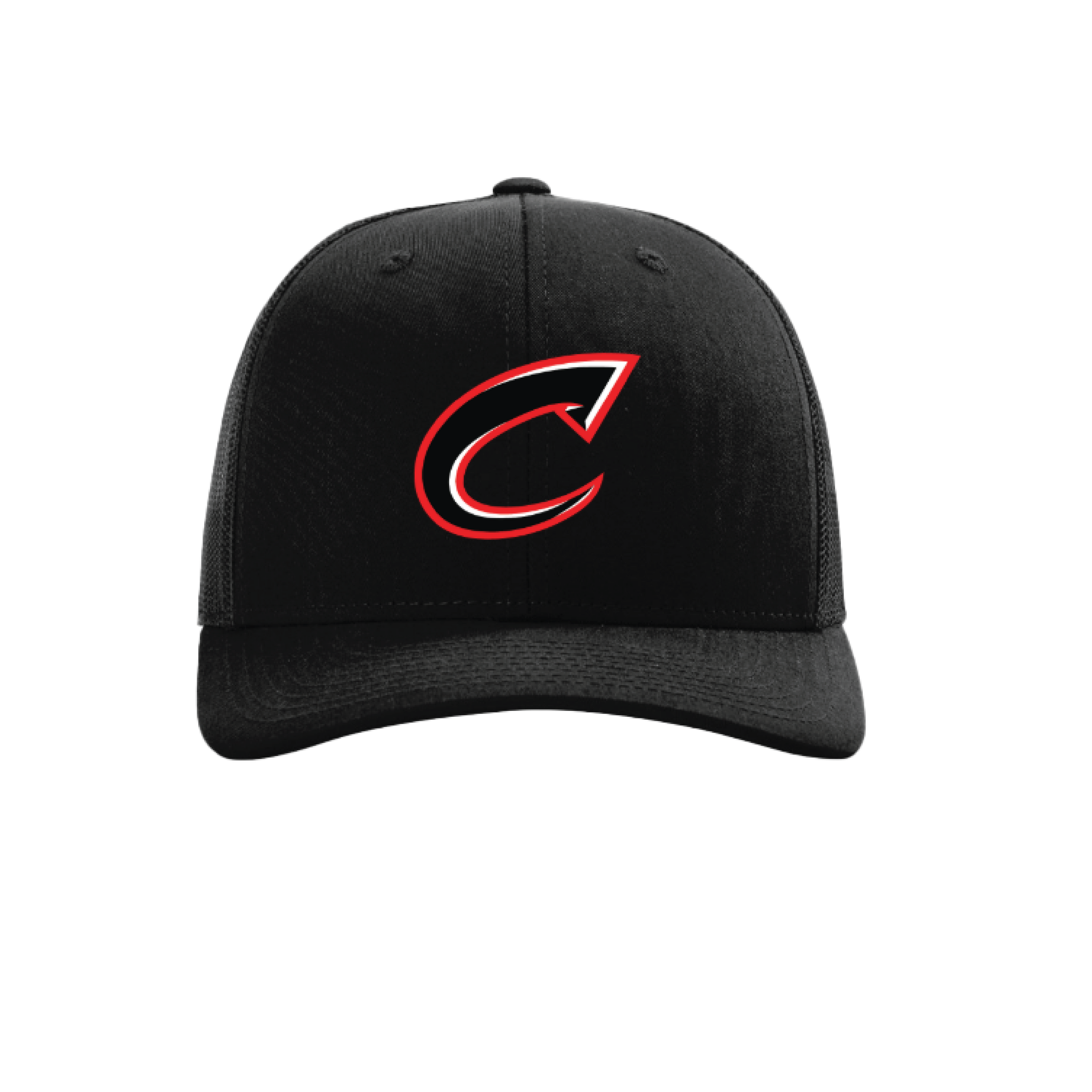 CCLL Black Snapback Hat with Black/Red C Logo