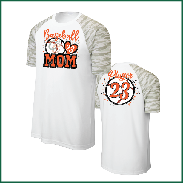 CCLL Canes Mom Logo White Camo Short Sleeve Shirt