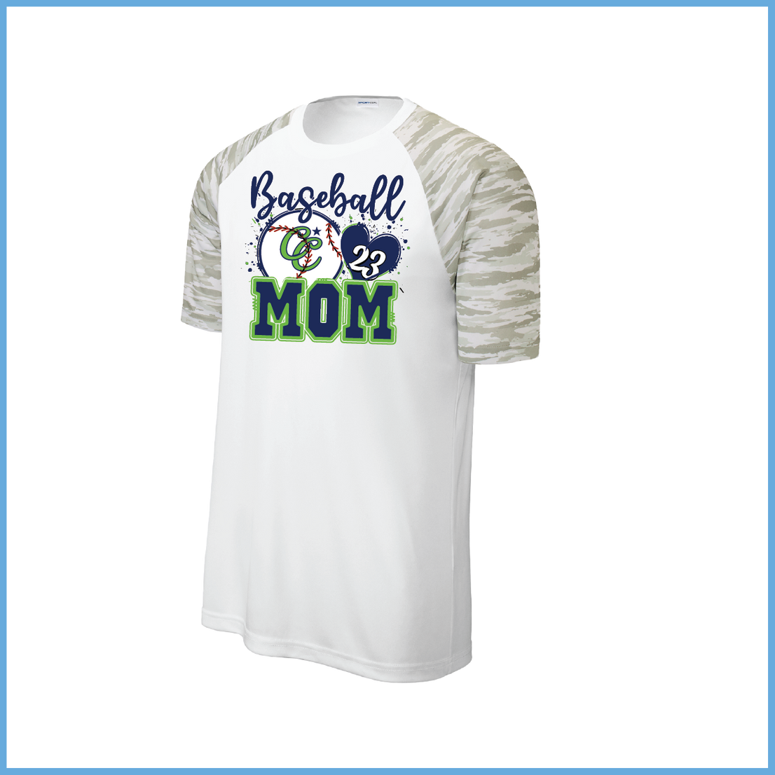 CCLL Frozen Iguanas Mom Logo White Camo Short Sleeve Shirt