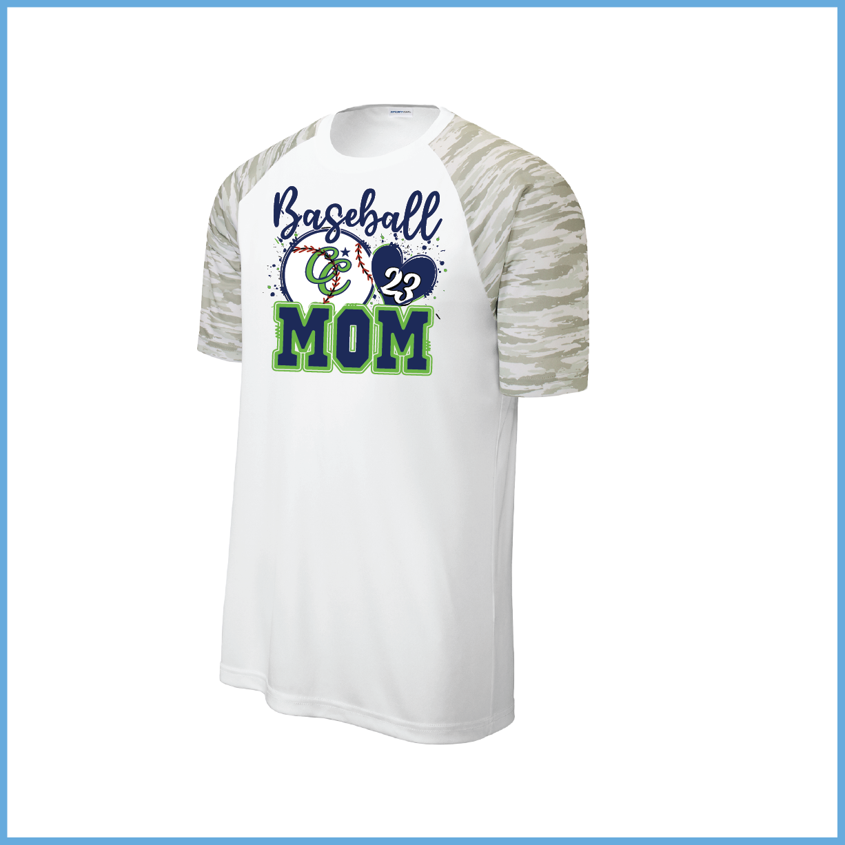 CCLL Frozen Iguanas Mom Logo White Camo Short Sleeve Shirt