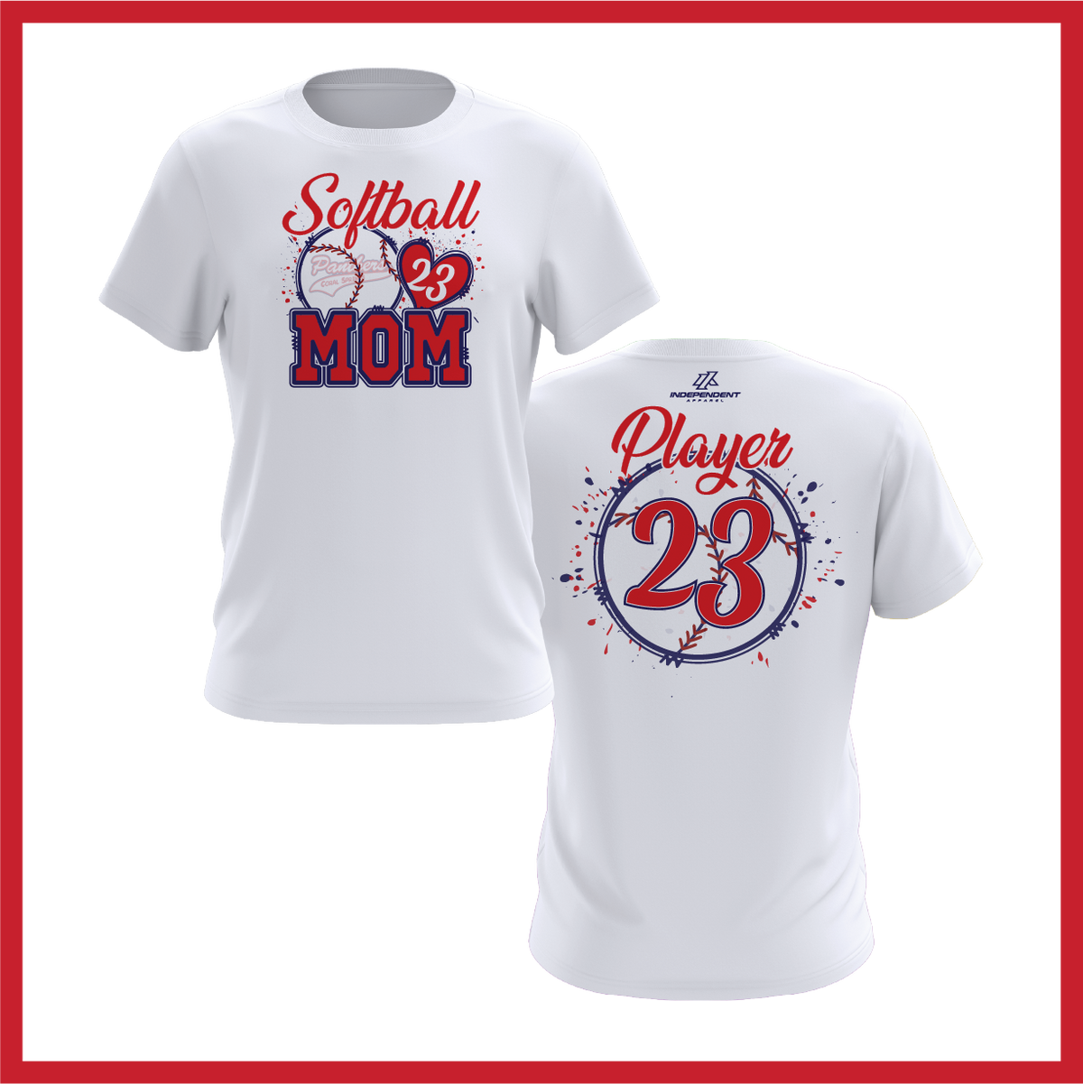 CS Panthers King "Softball Mom" Logo Short Sleeve Shirt