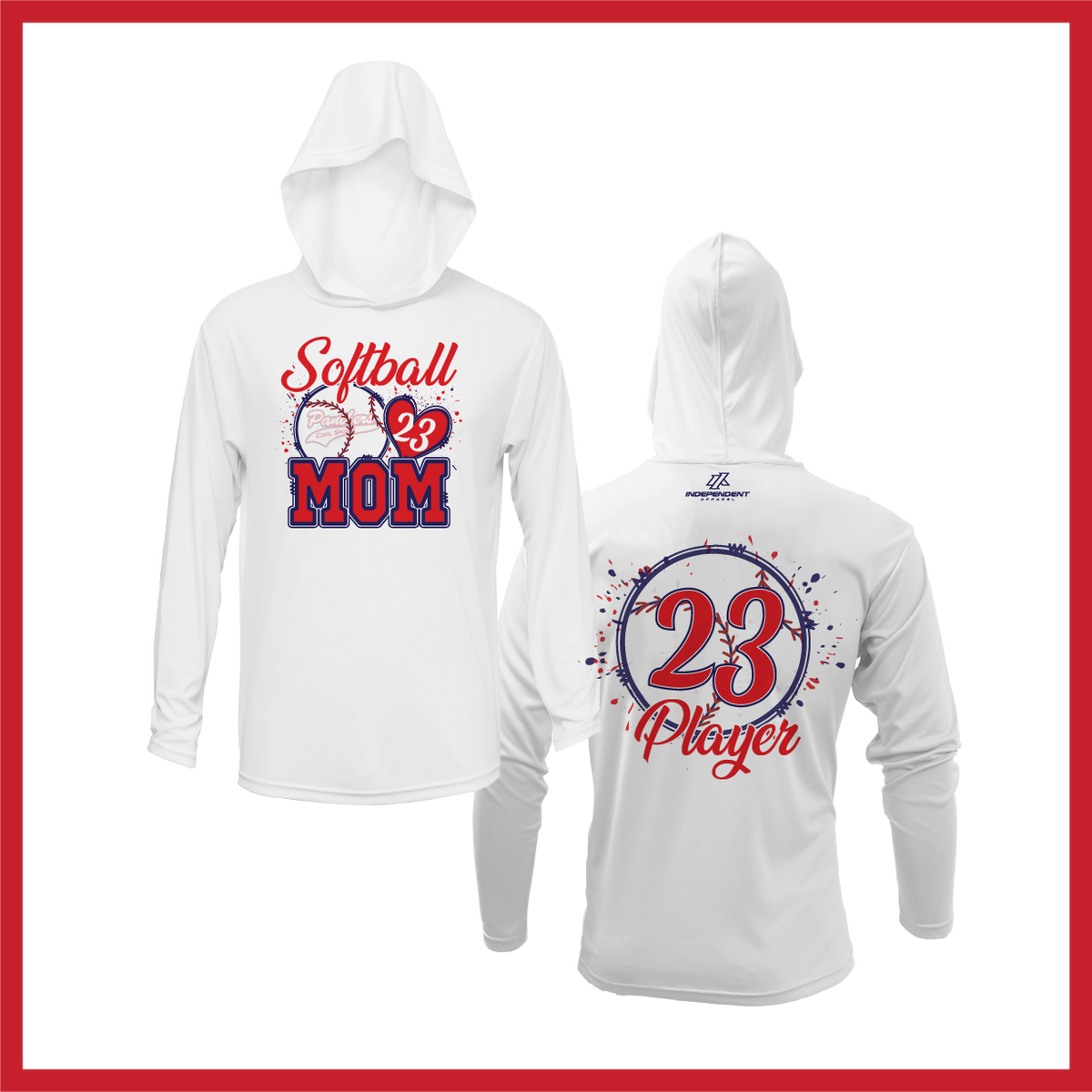 CS Panthers King "Softball Mom" Logo White Lightweight Hoodie