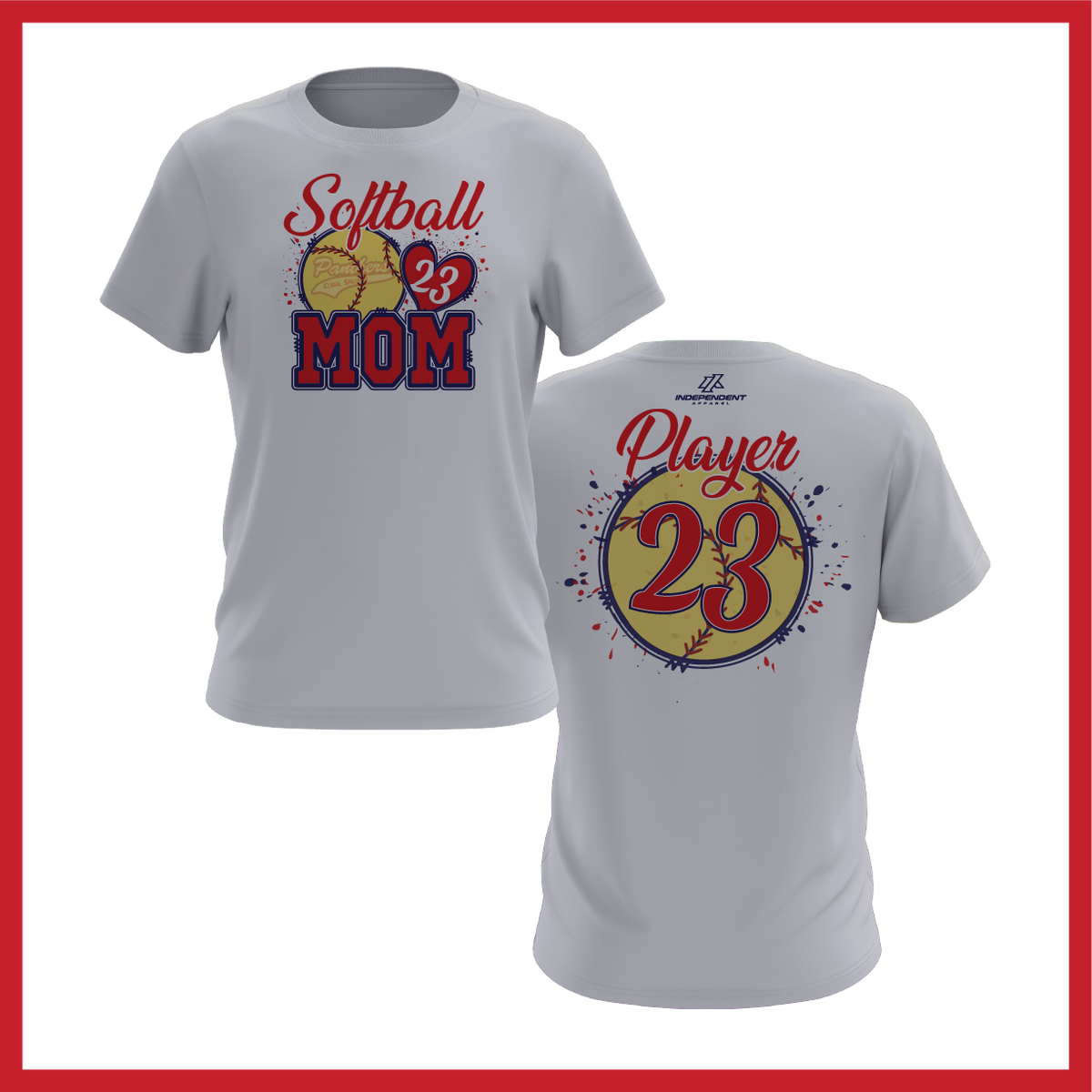 CS Panthers King "Softball Mom" Logo Short Sleeve Shirt