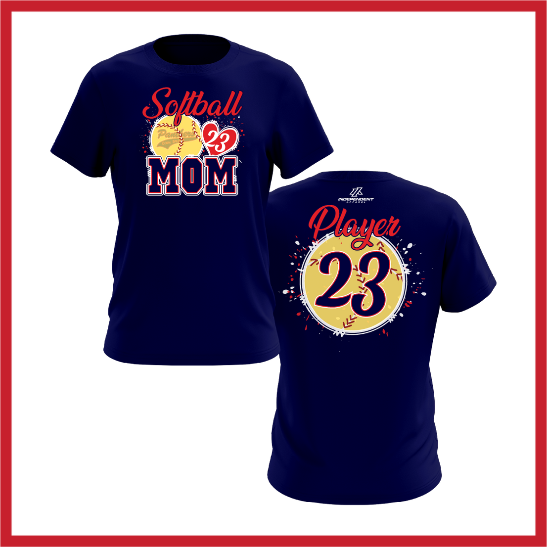 CS Panthers King "Softball Mom" Logo Short Sleeve Shirt