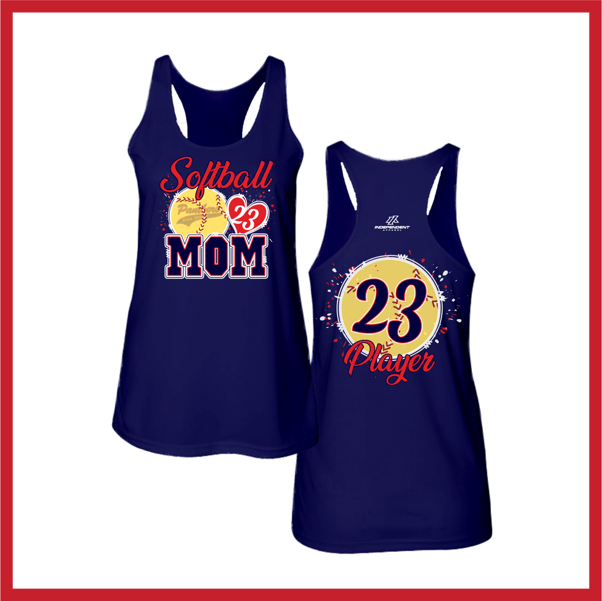 CS Panthers King "Softball Mom" Logo Women's White Tank Top