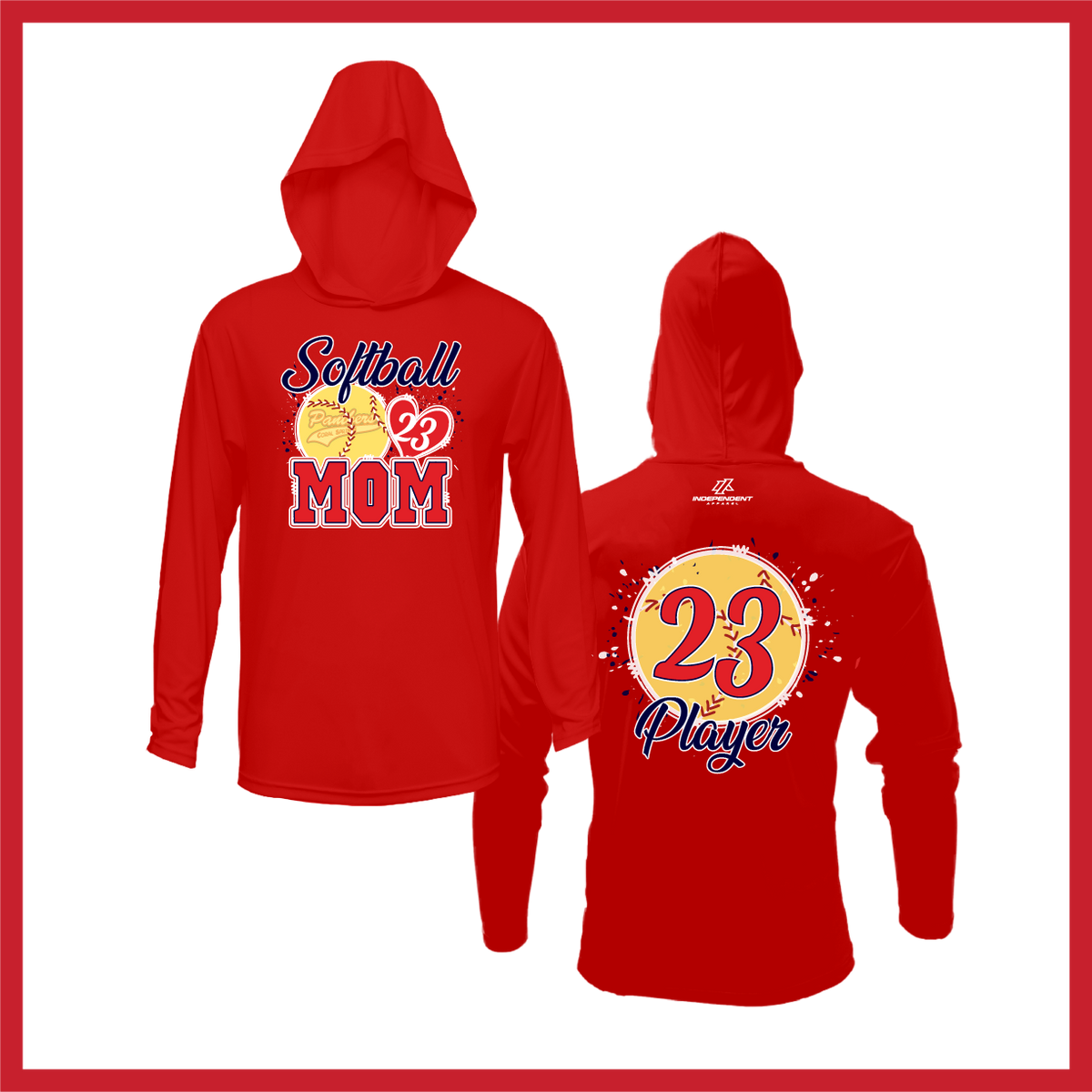 CS Panthers King "Softball Mom" Logo White Lightweight Hoodie