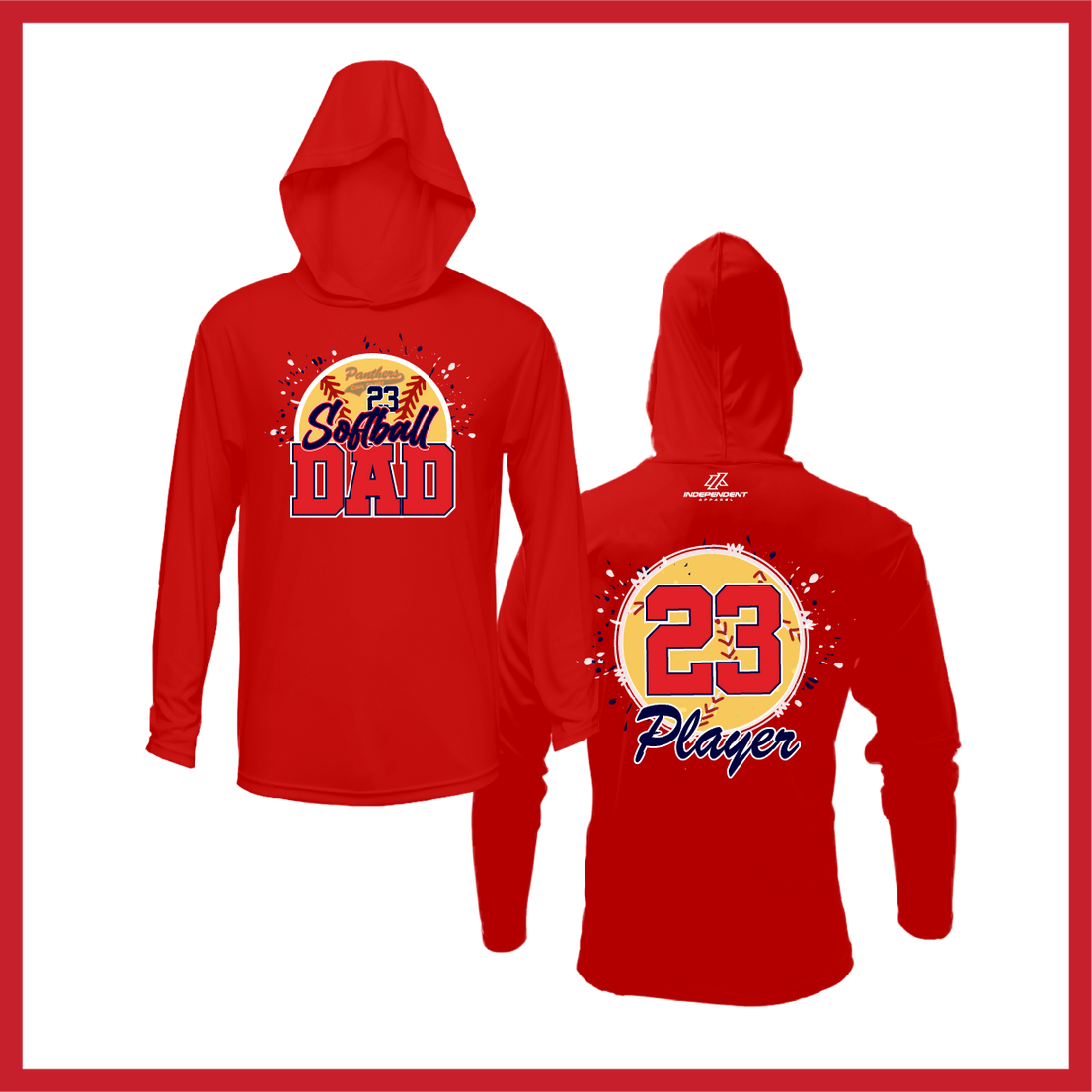 CS Panthers King "Softball Dad" Logo White Lightweight Hoodie