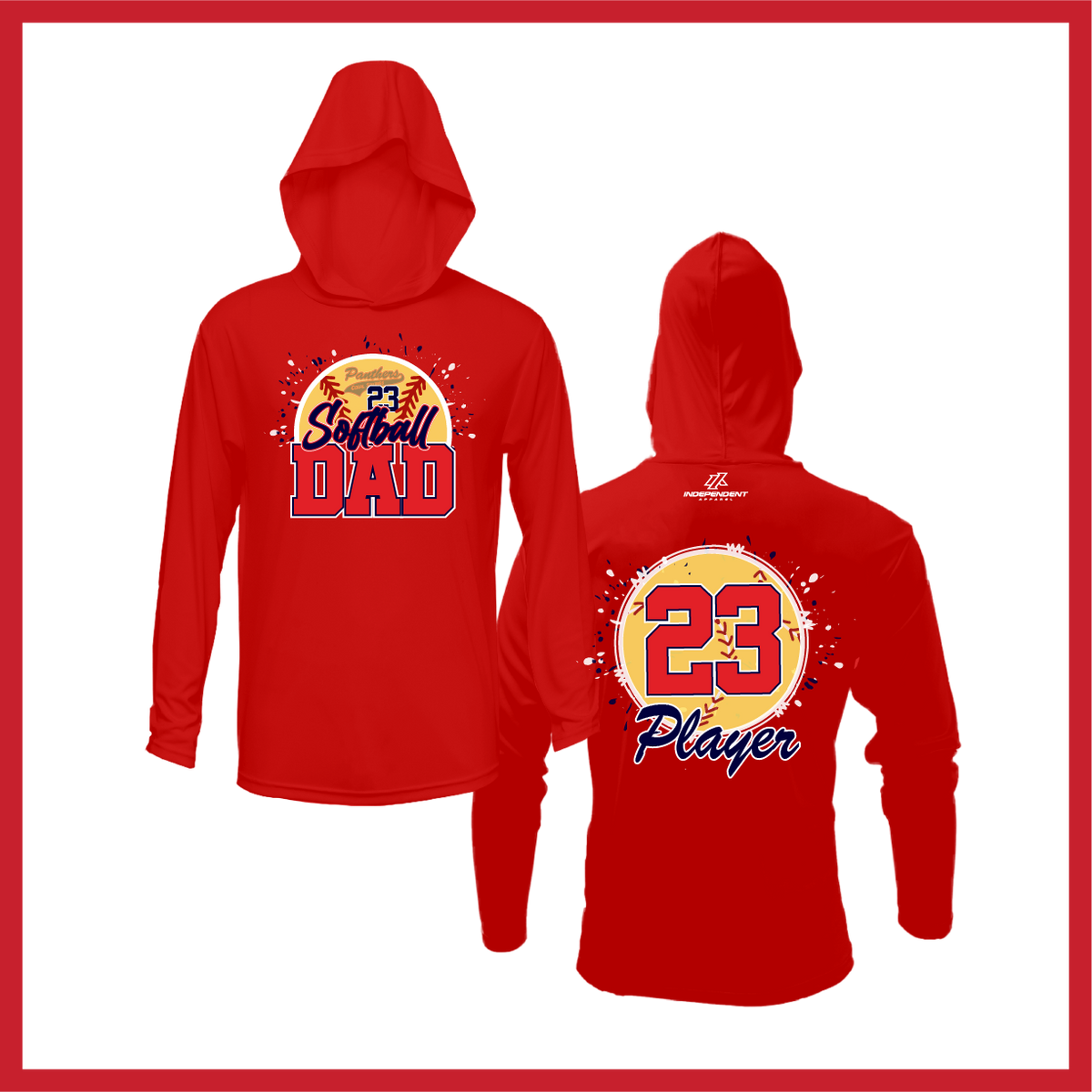 CS Panthers King "Softball Dad" Logo White Lightweight Hoodie
