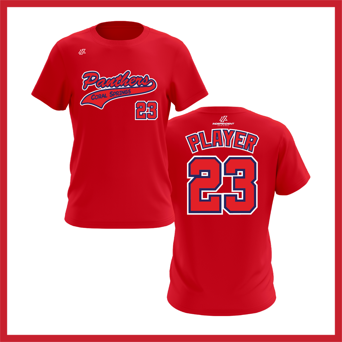 CS Panthers King Script Logo Short Sleeve Shirt