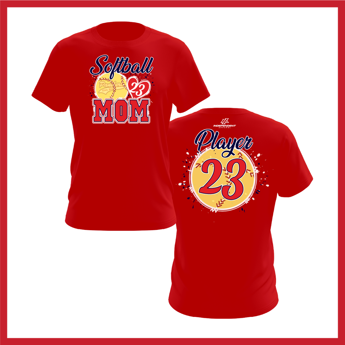 CS Panthers King "Softball Mom" Logo Short Sleeve Shirt