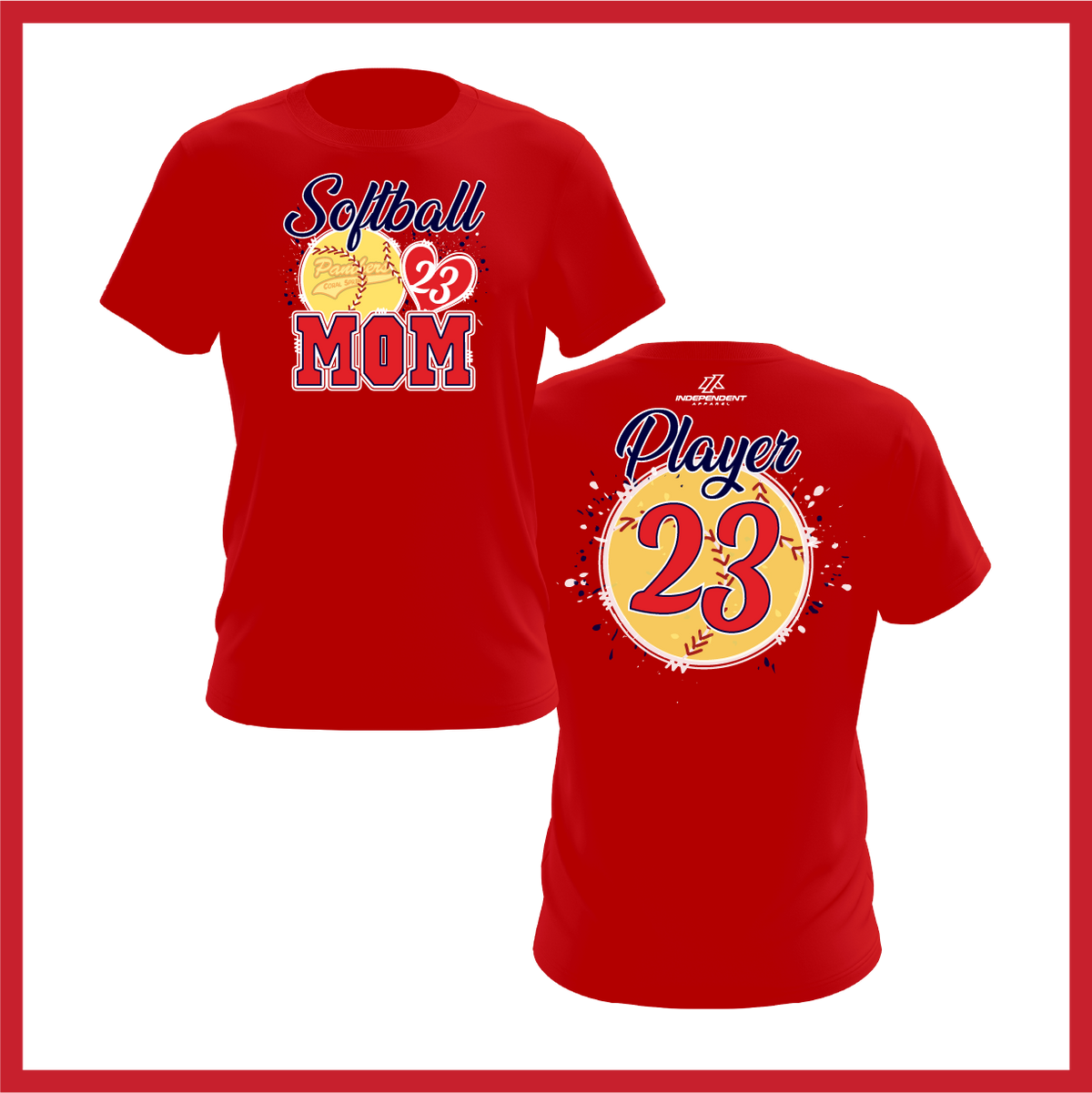 CS Panthers King "Softball Mom" Logo Short Sleeve Shirt