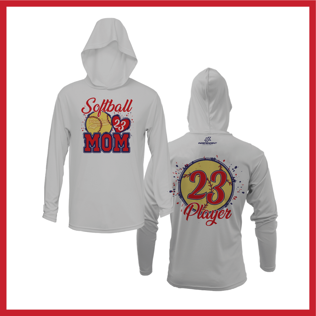 CS Panthers King "Softball Mom" Logo White Lightweight Hoodie