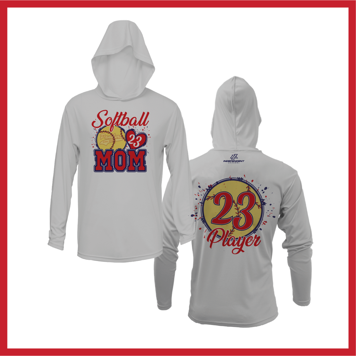 CS Panthers King "Softball Mom" Logo White Lightweight Hoodie