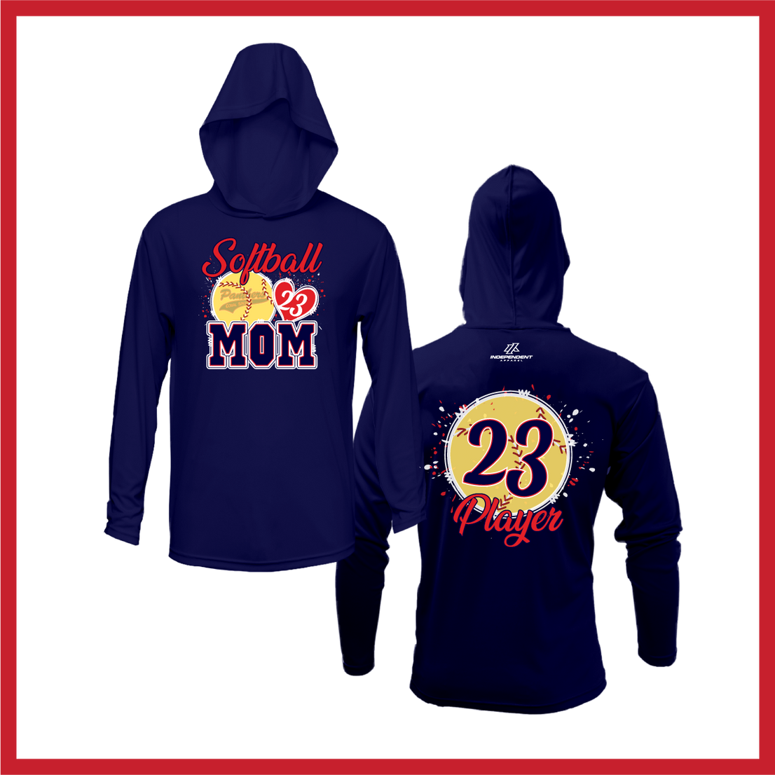 CS Panthers King "Softball Mom" Logo White Lightweight Hoodie