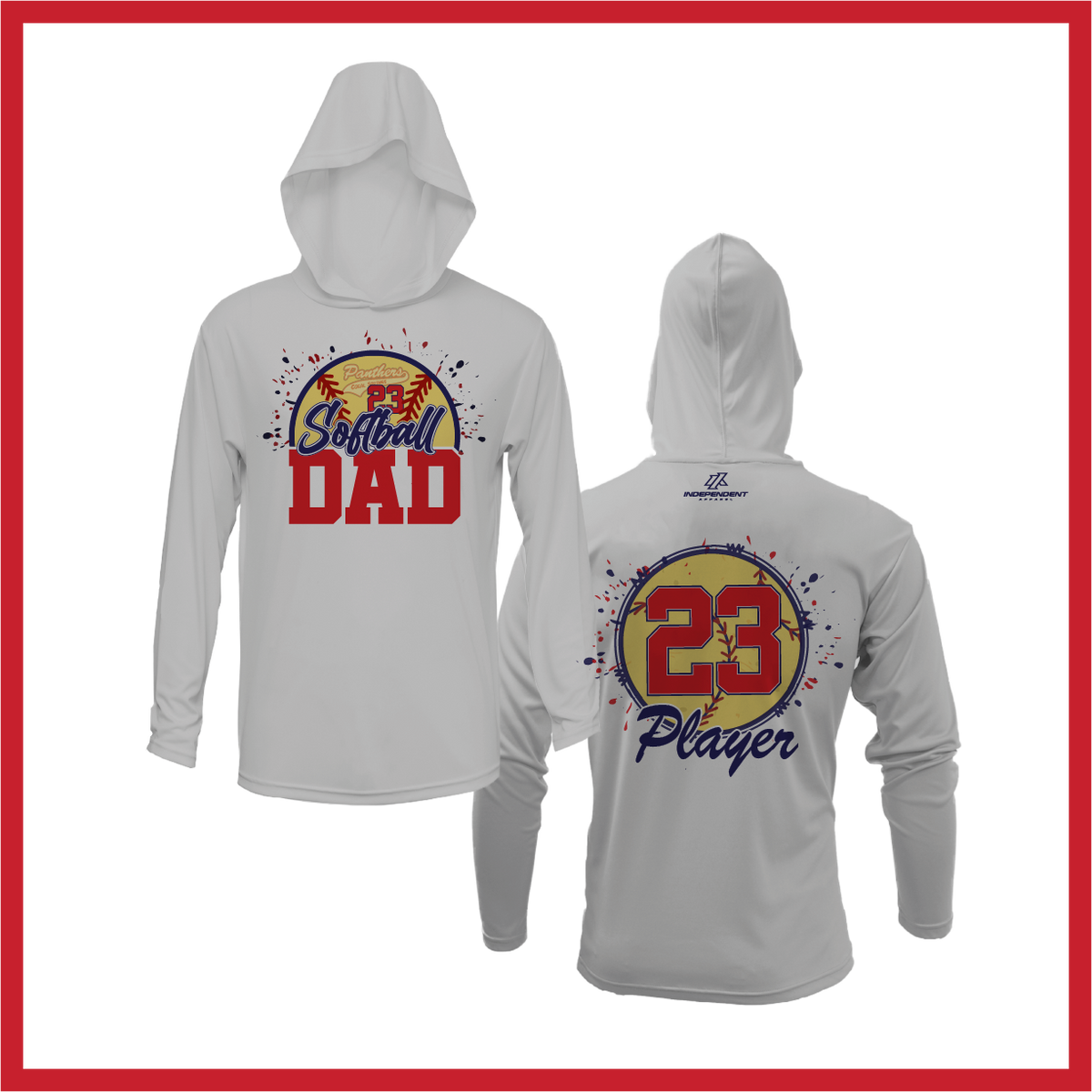CS Panthers King "Softball Dad" Logo White Lightweight Hoodie