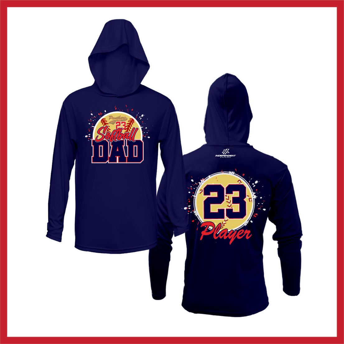 CS Panthers King "Softball Dad" Logo White Lightweight Hoodie
