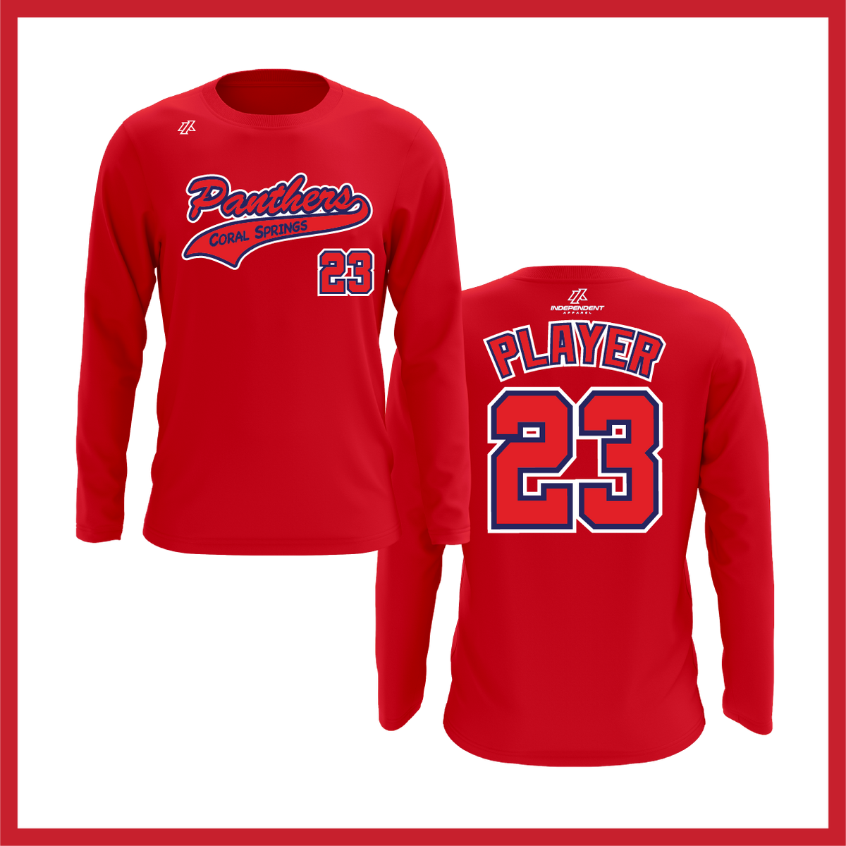 CS Panthers King Script Logo Long Sleeve Shirt