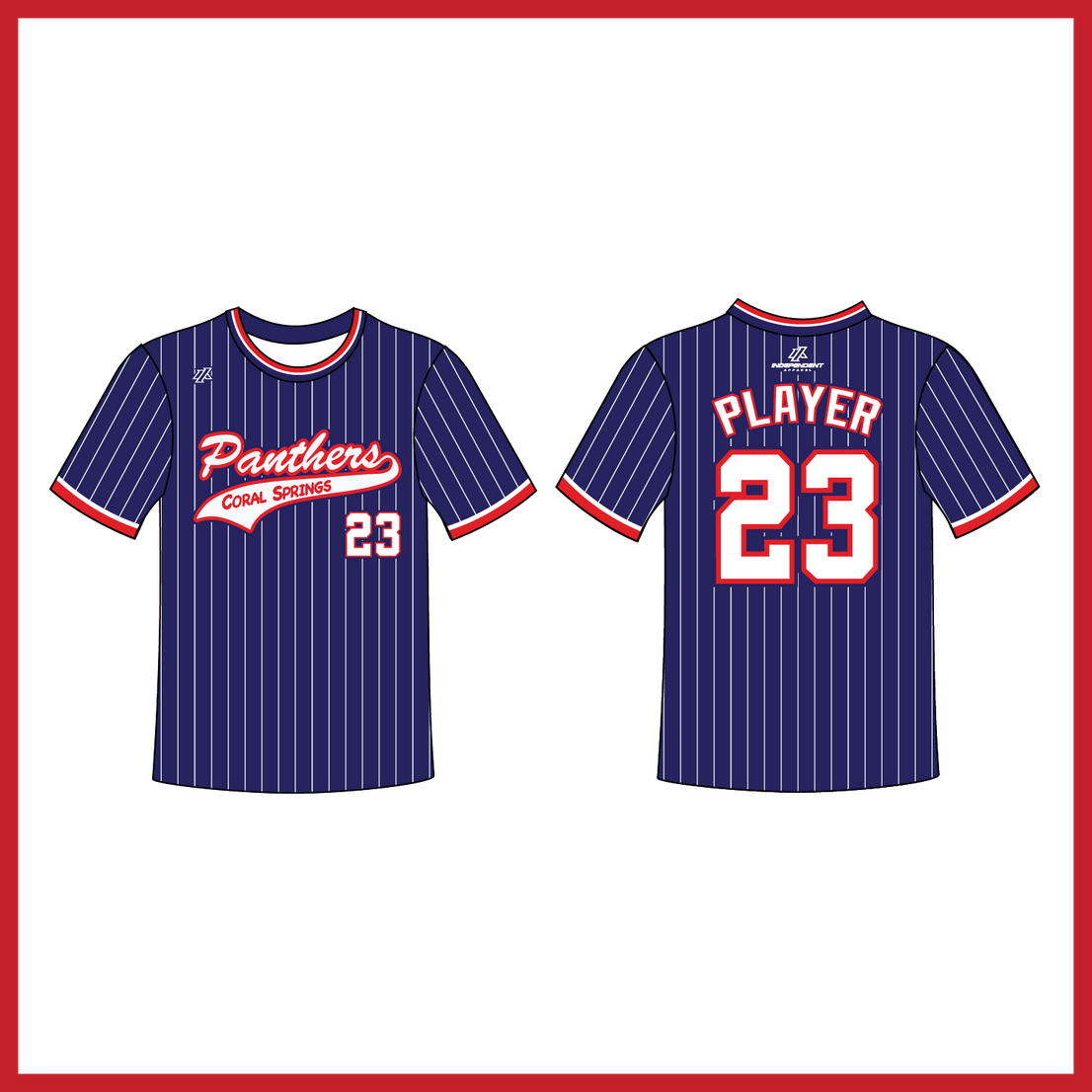 CS Panthers King Custom Navy Pinstripe Jersey (3-4 WEEK TURNAROUND)