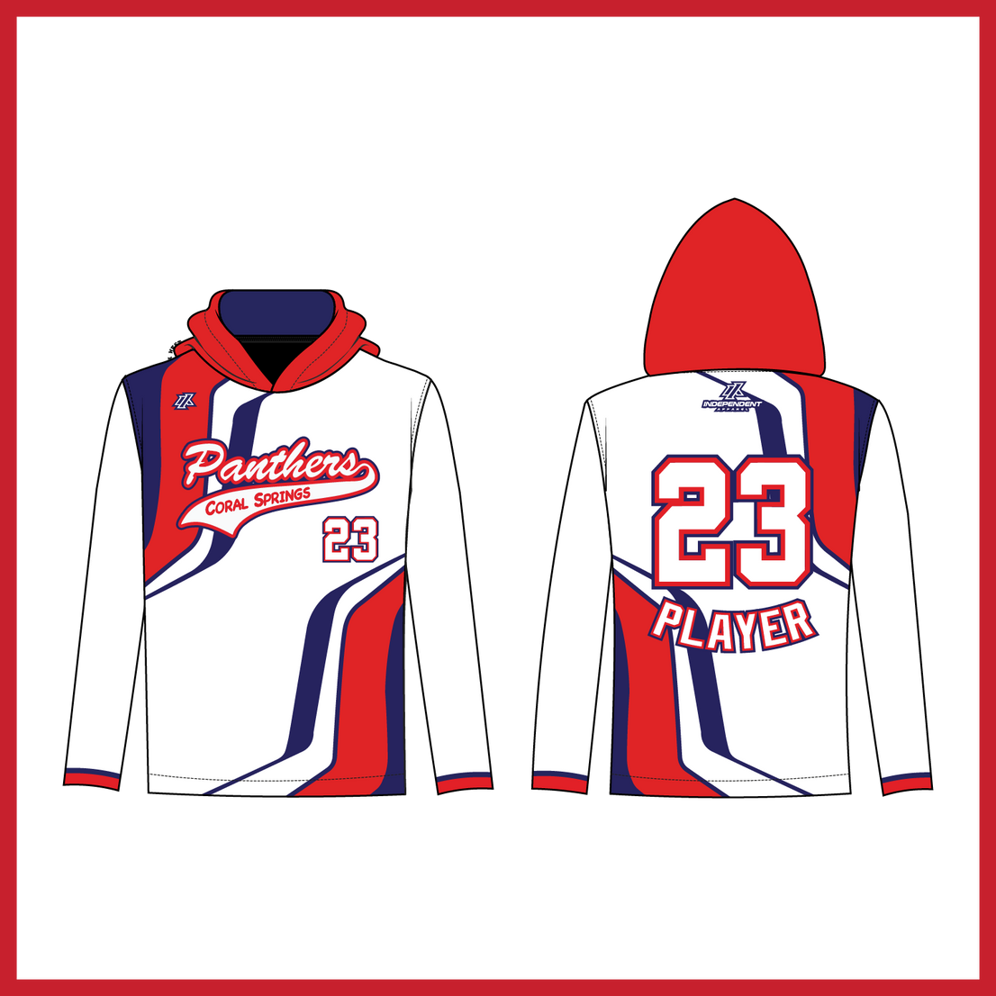 CS Panthers King Custom White Lightweight Hoodie (3-4 WEEK TURNAROUND)