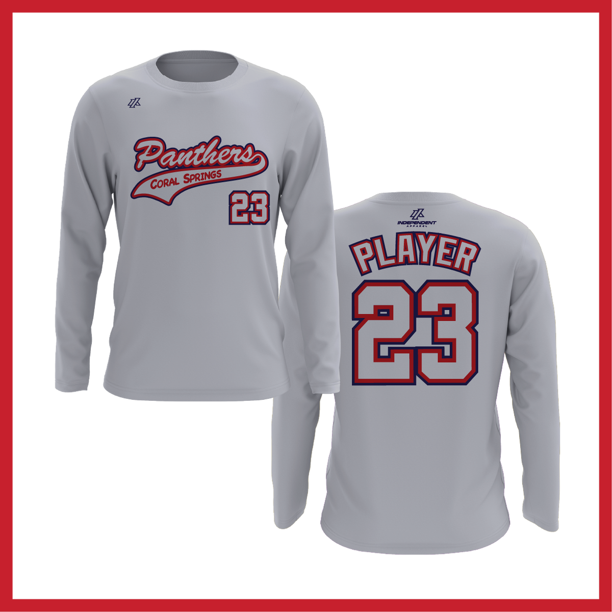 CS Panthers King Script Logo Long Sleeve Shirt