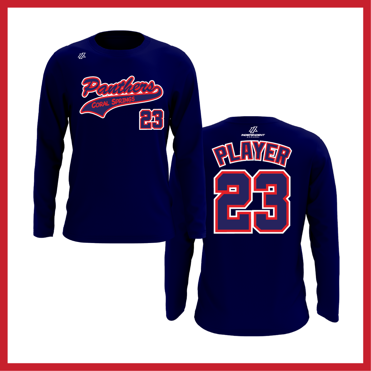 CS Panthers King Script Logo Long Sleeve Shirt