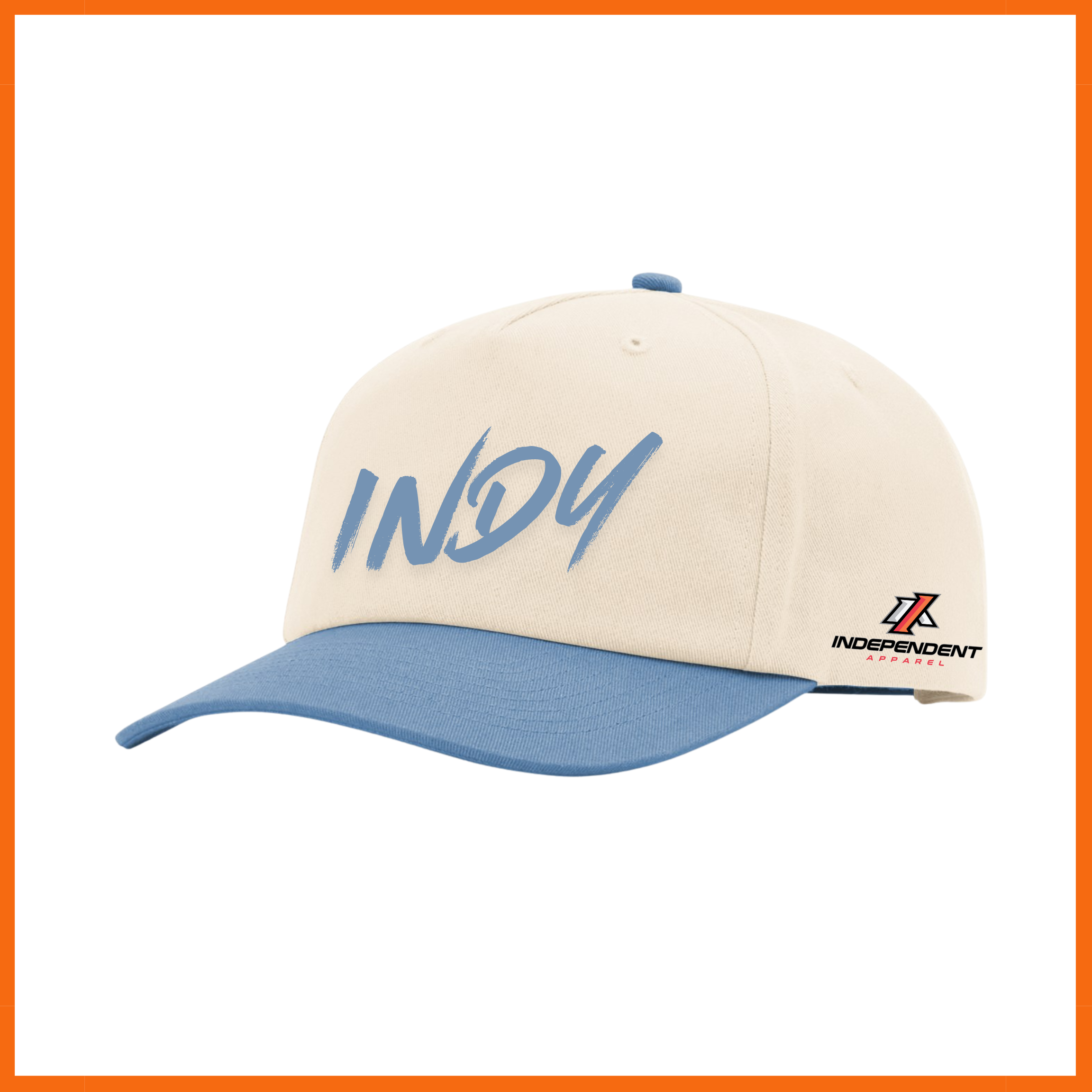 Indy Logo Color Block Cream Snapback Hat