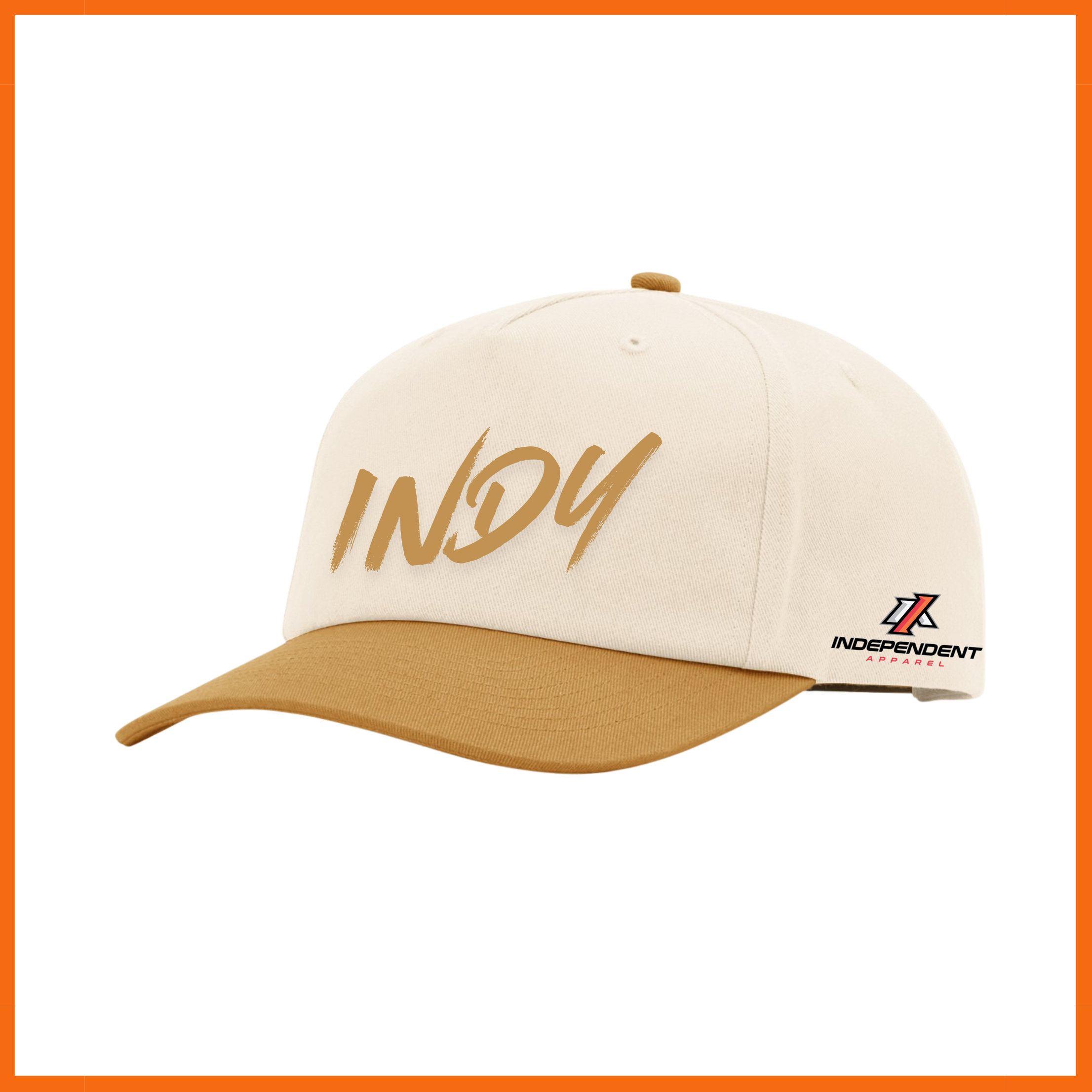 Indy Logo Color Block Cream Snapback Hat
