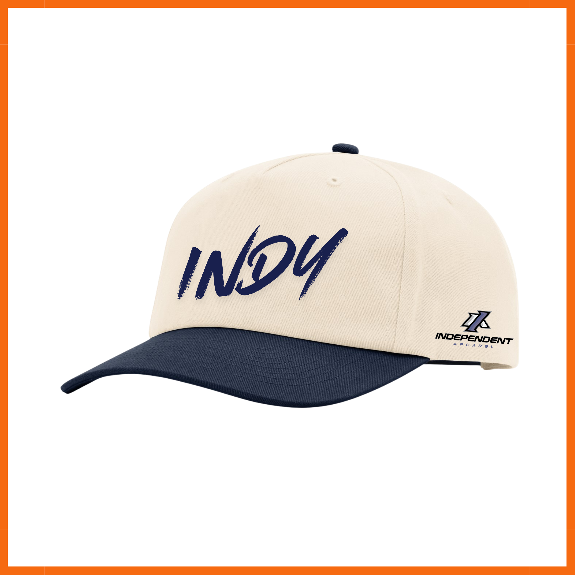 Indy Logo Color Block Cream Snapback Hat