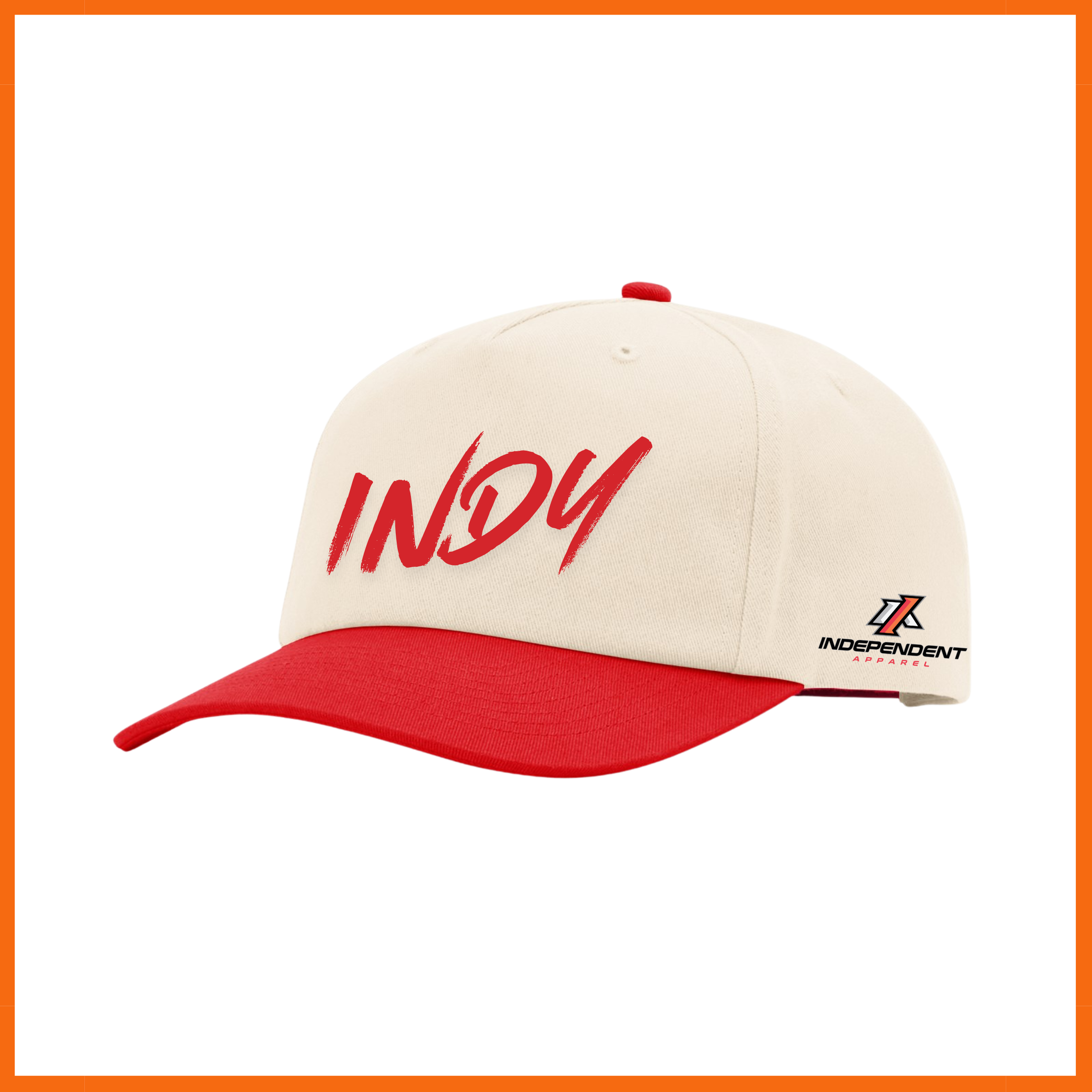 Indy Logo Color Block Cream Snapback Hat