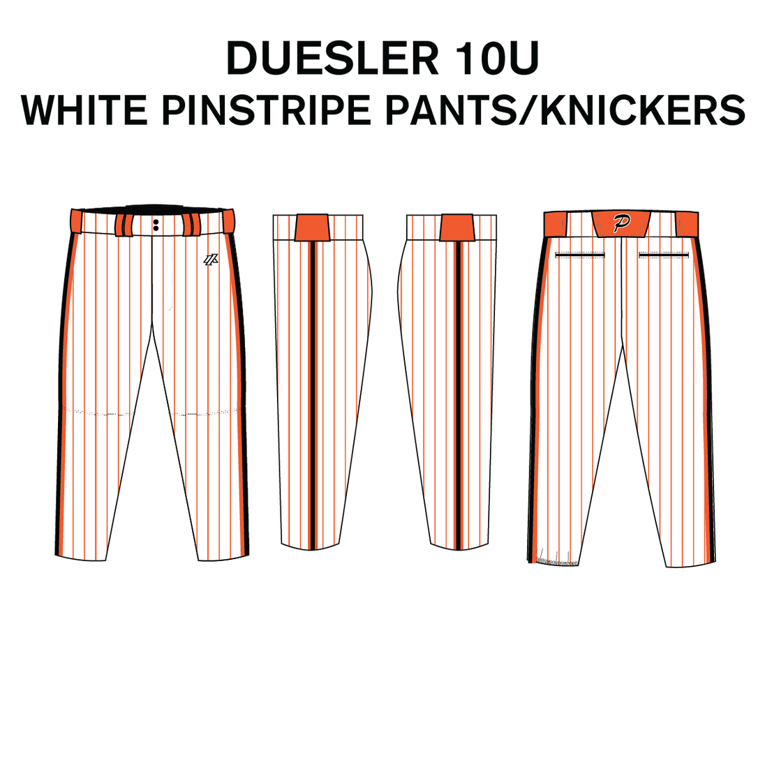 Duesler 10U White Pinstripe Pants/Knickers