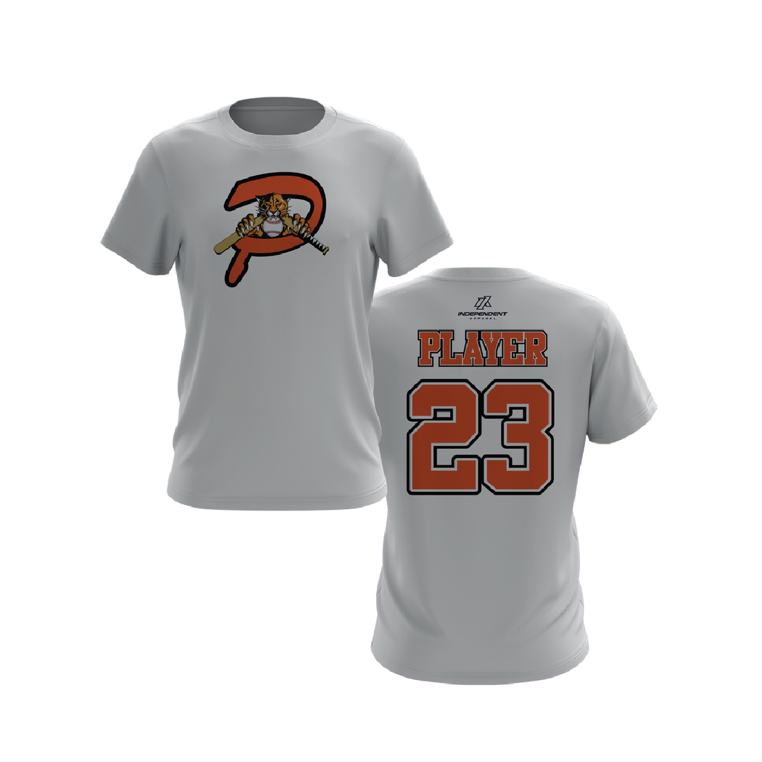 Duesler 10U Panthers P Logo Grey Practice Shirt