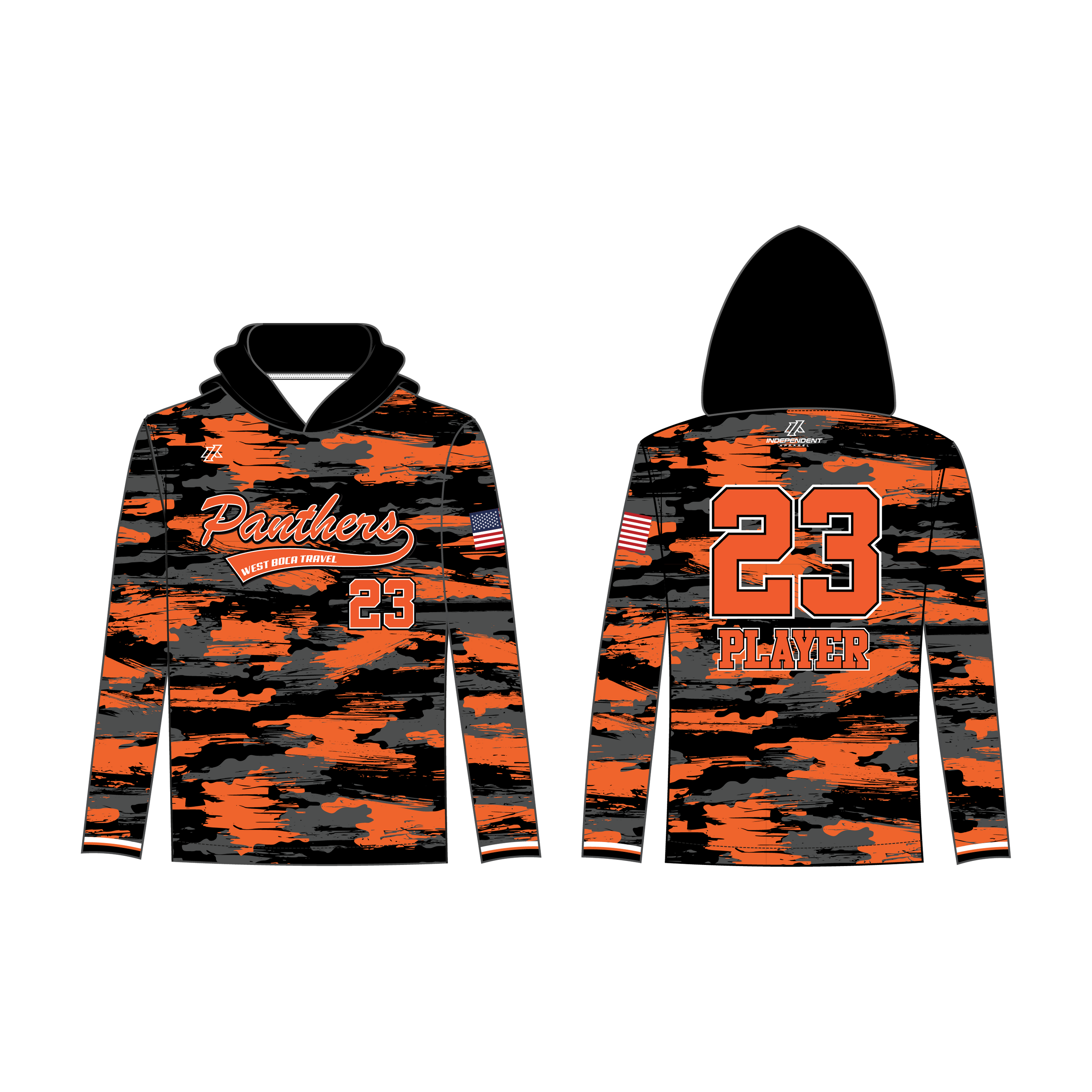 DeFerdinando 9U Orange Camo Custom Lightweight Hoodie