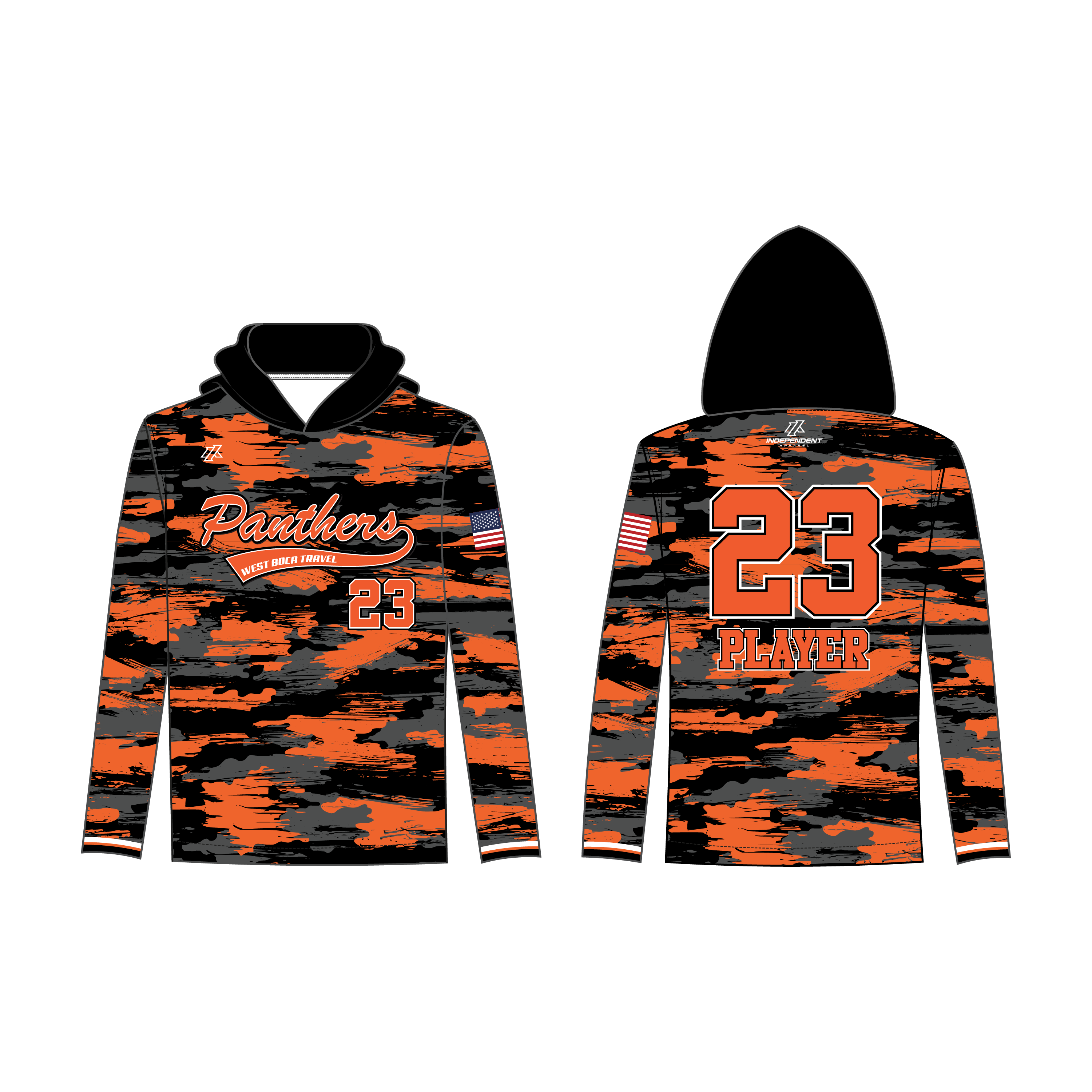 DeFerdinando 9U Orange Camo Custom Lightweight Hoodie