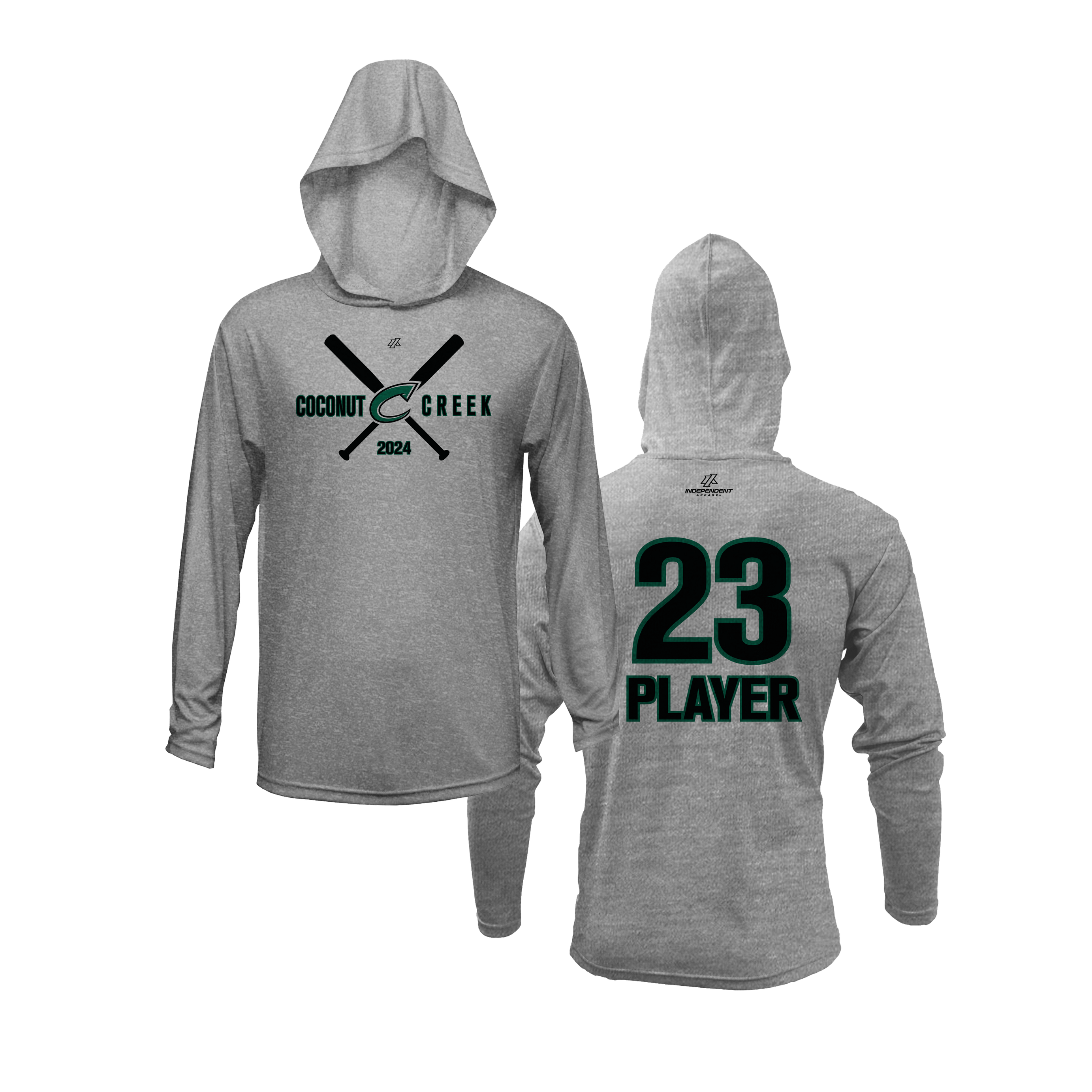 CCLL T-Ball Green Lightweight Hoodie